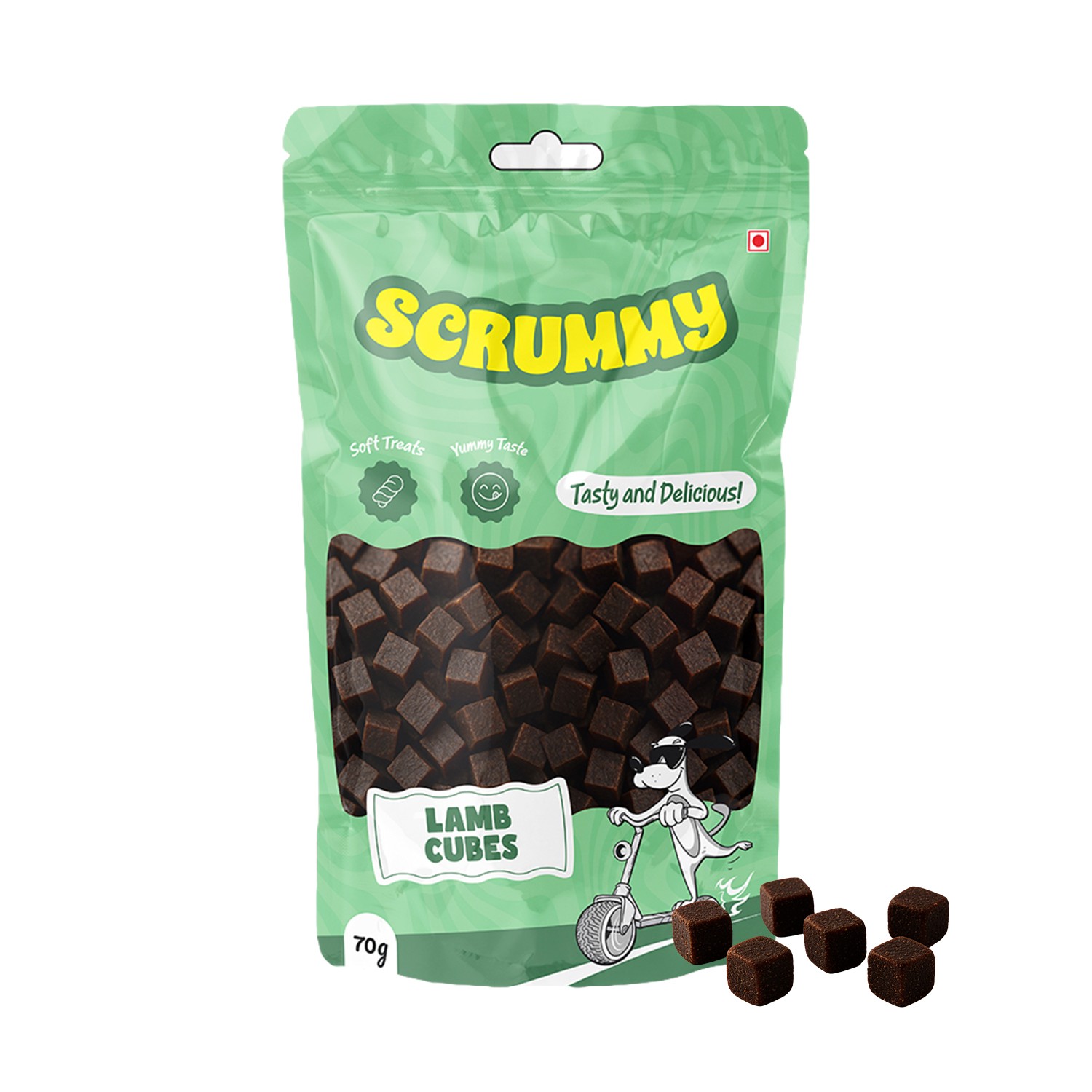 Scrummy Lamb Cubes Dog Treats 70g