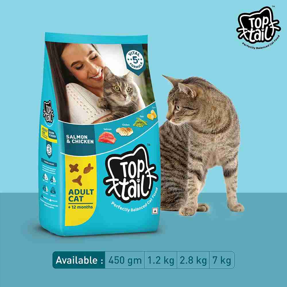 Top tail Adult Aalmon & Chicken Dry Food for Cats 3kg