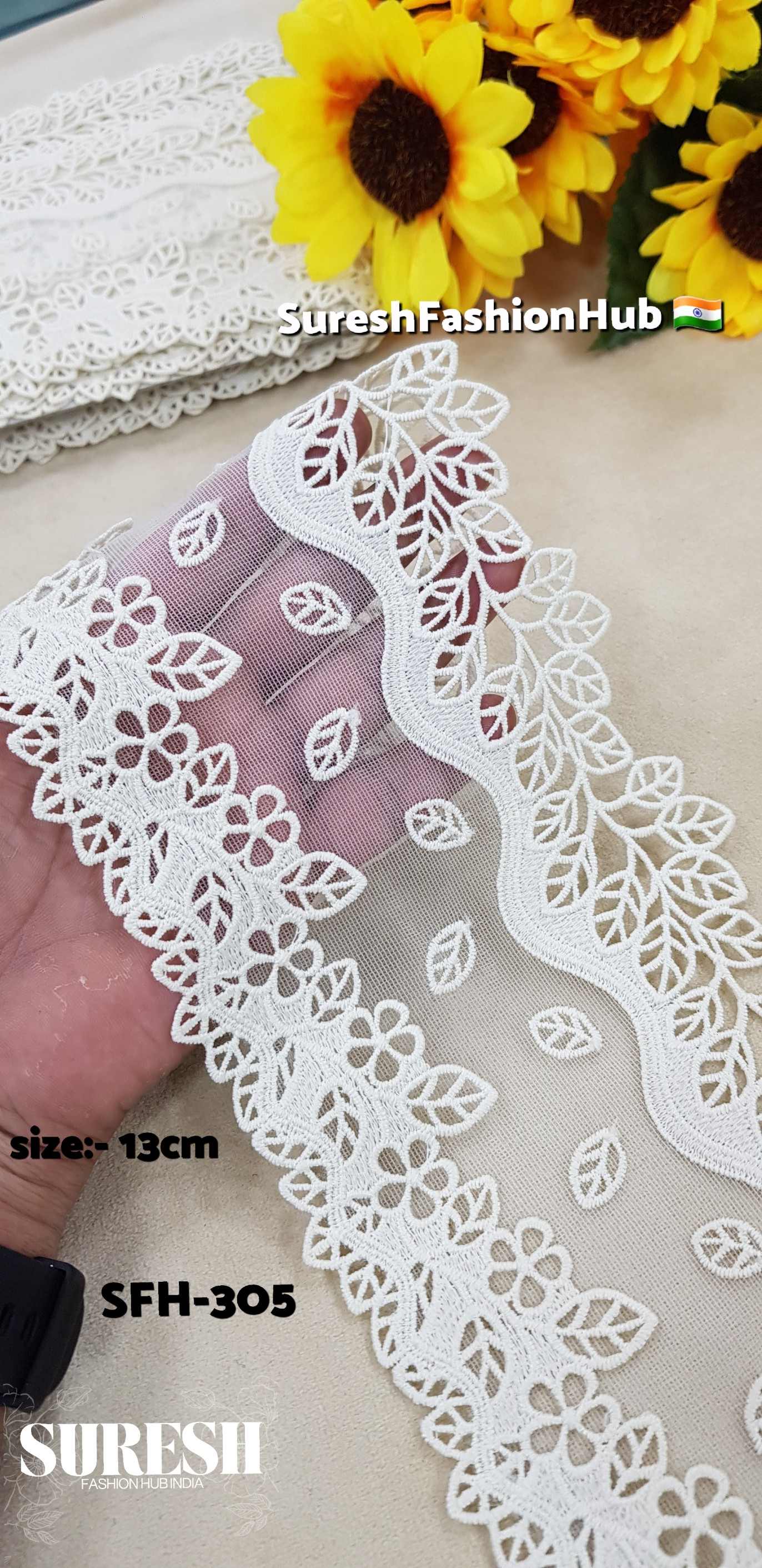 Enchanted Vine Dual Scallop Lace – Cream  SFH-305
