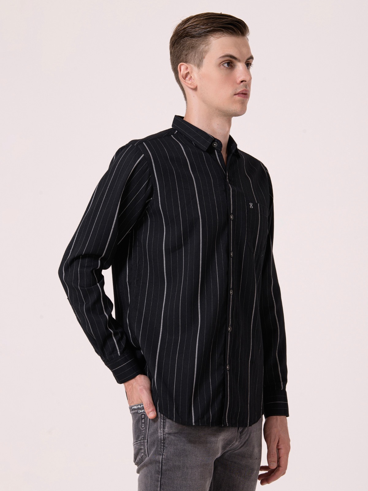 Albion Mens Black Casual Shirt