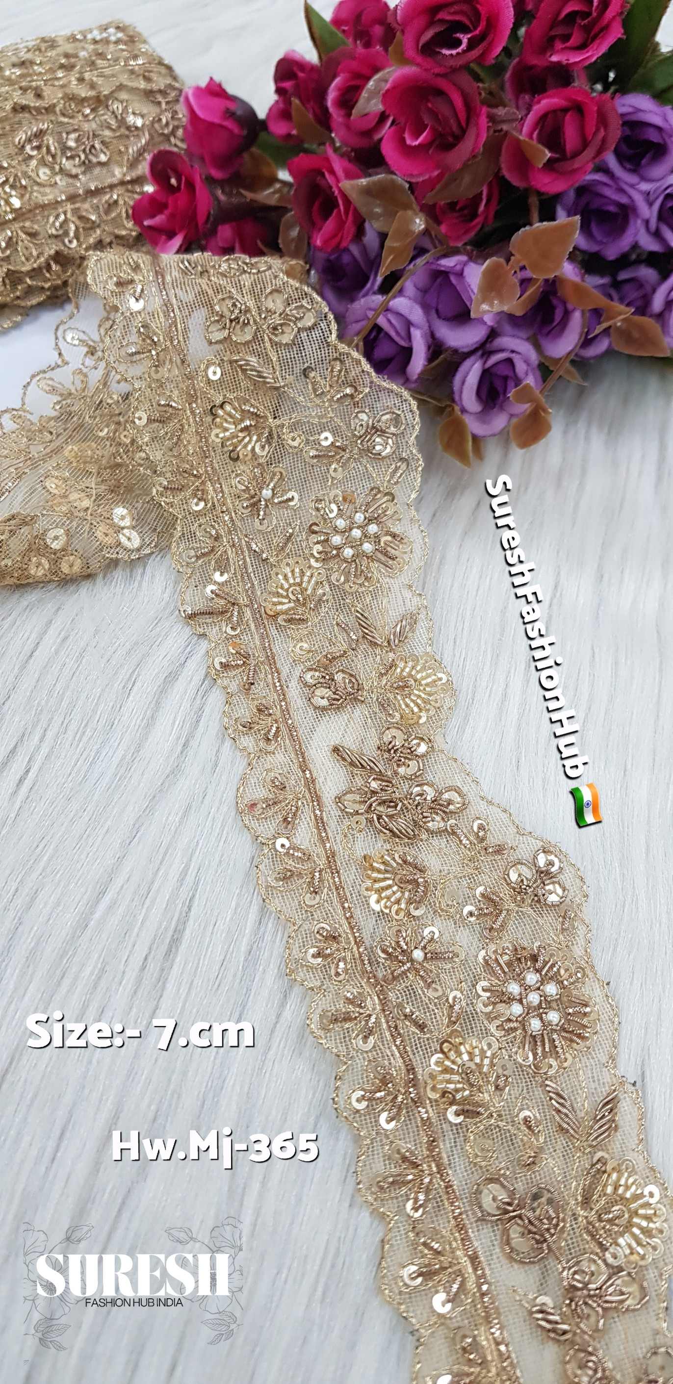 Antique Matt Double Scallop Handmade Floral Lace – Hw.Mj-365