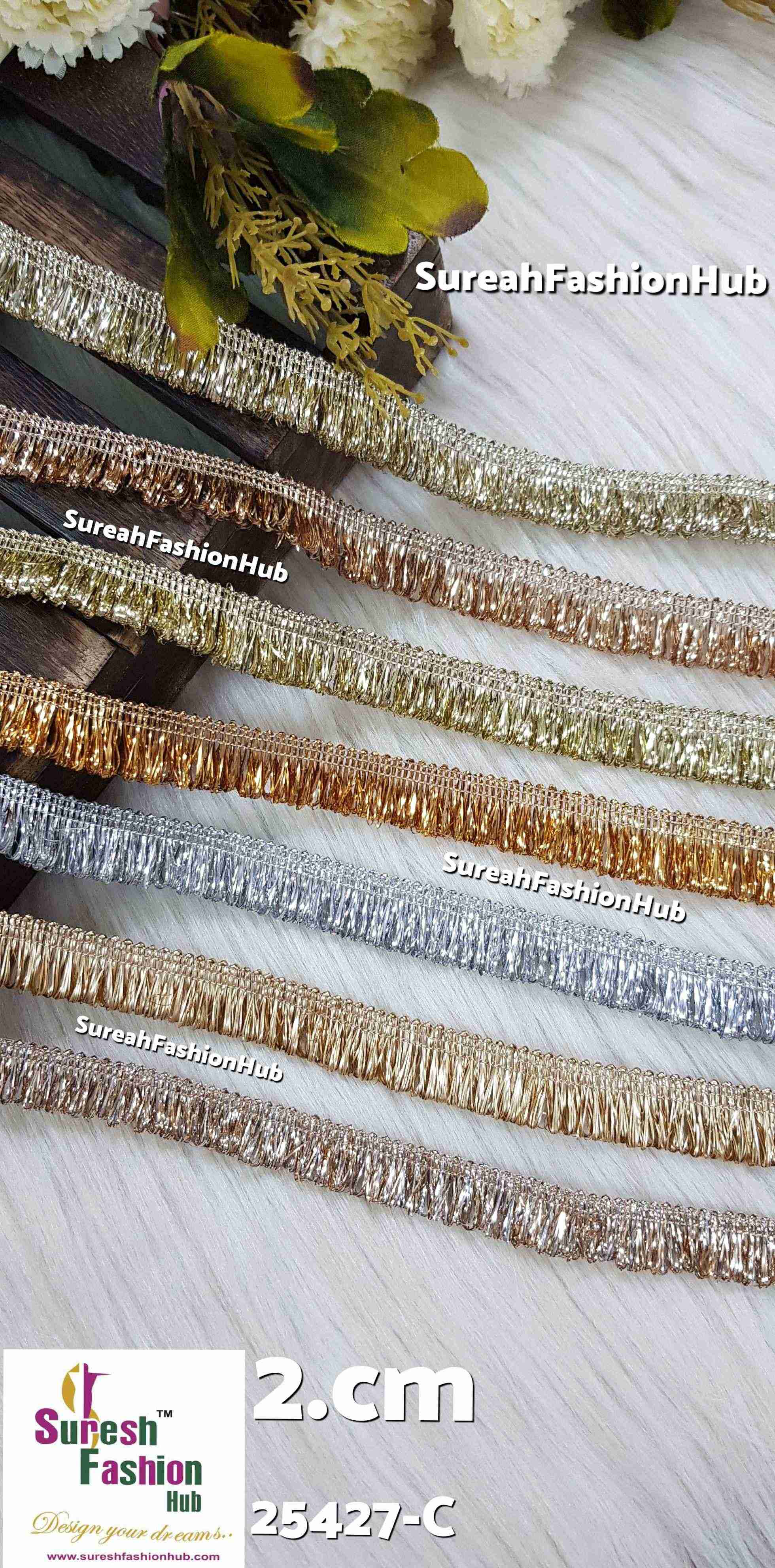 *Antique Gold Badla Fringe Lace*0.50-Inch