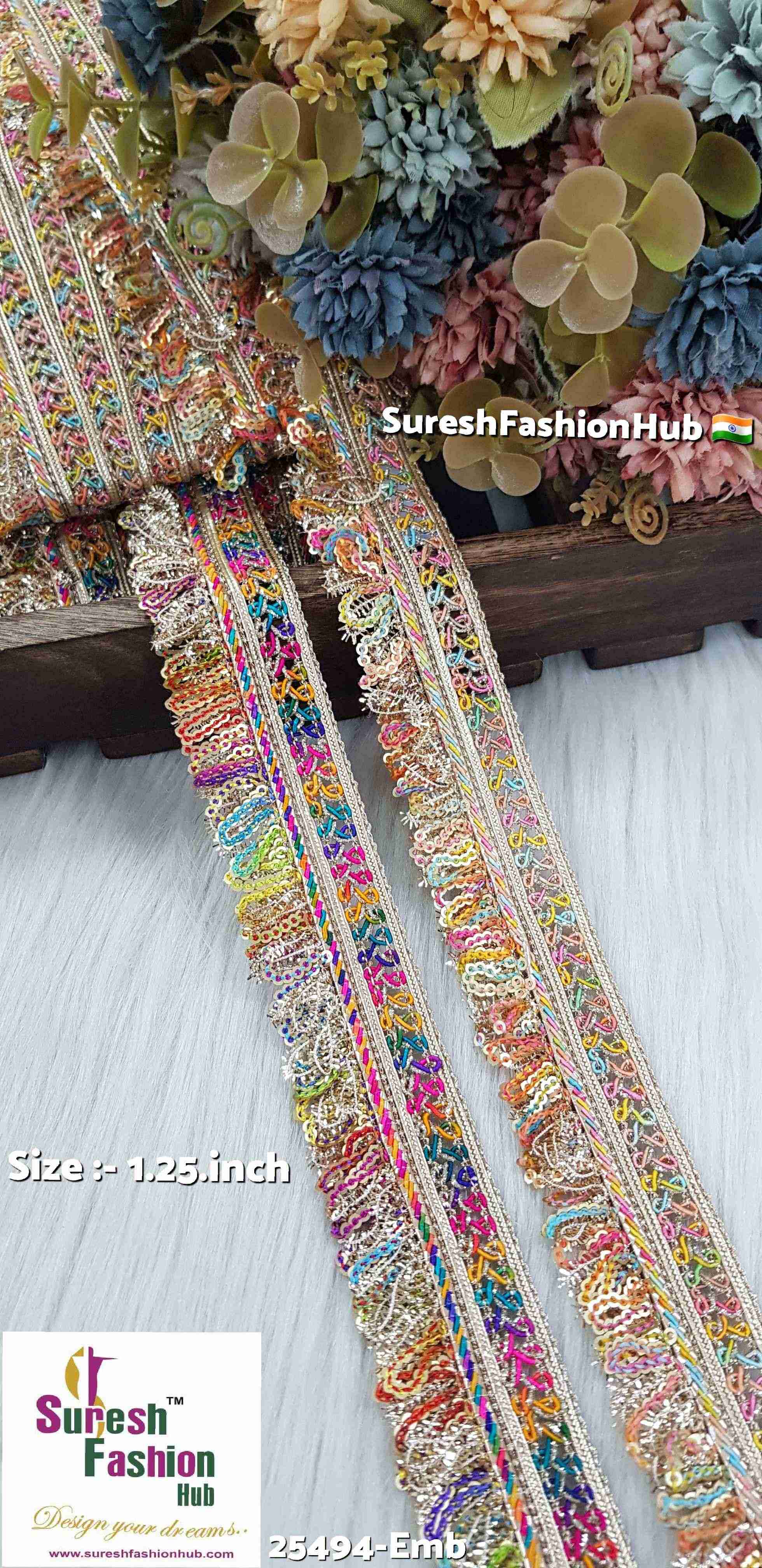 "Intricate Decorative Jhalar Lace with Cutwork Design for Festive Attire"