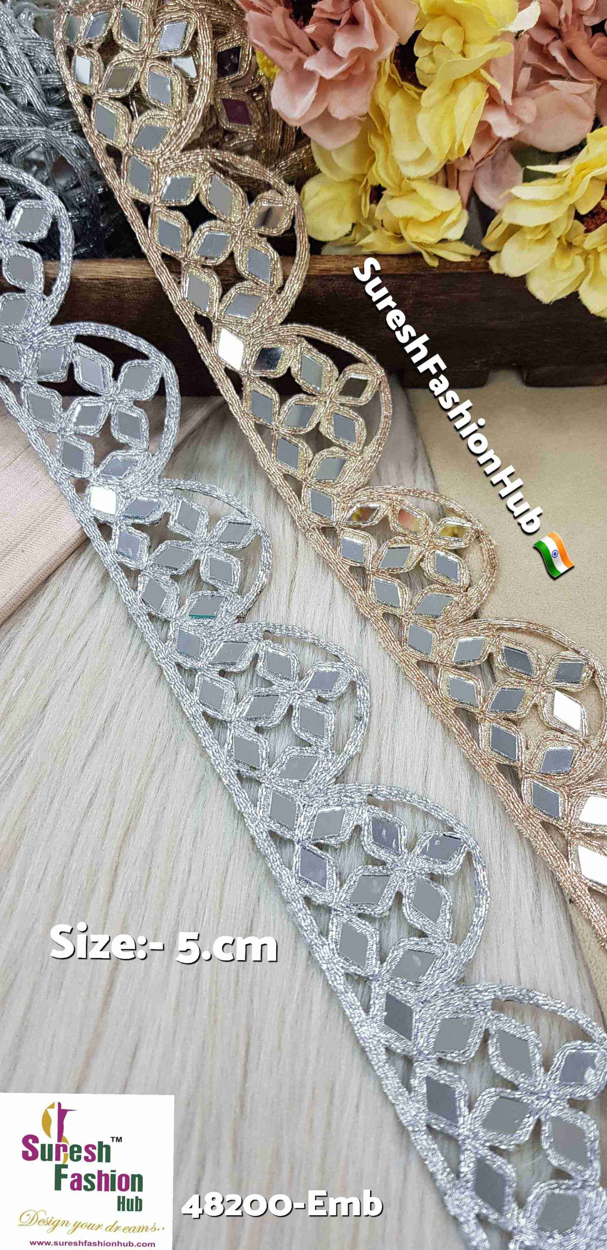 Scalloped Elegance Silver Cutwork Lace