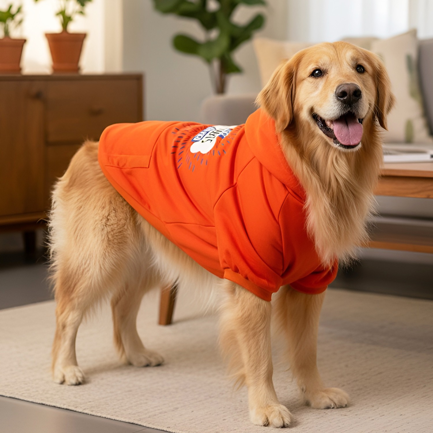 Ezra Quote Hoodie Cotton Comfort for Dogs, Orange