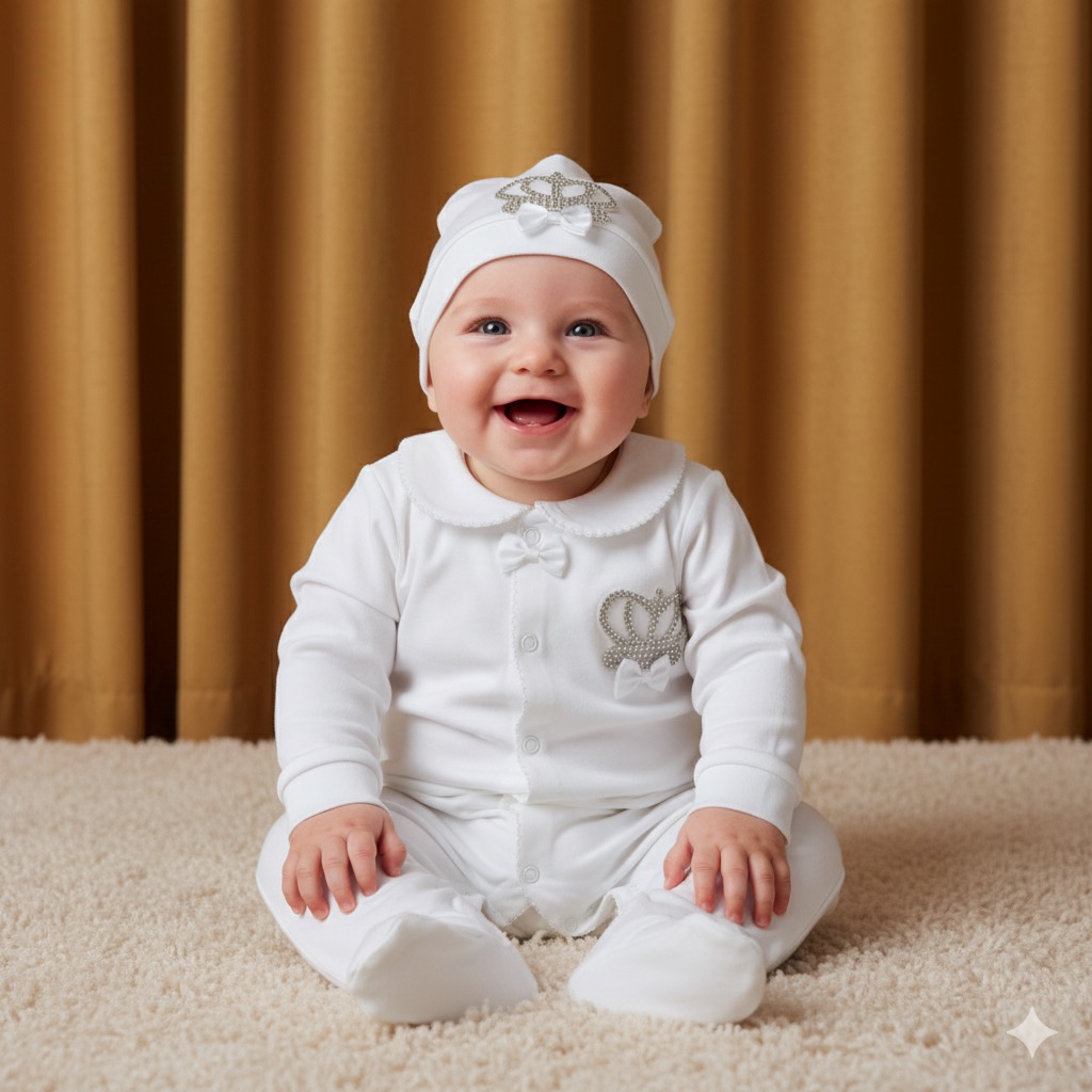 Feather Crown Romper Set