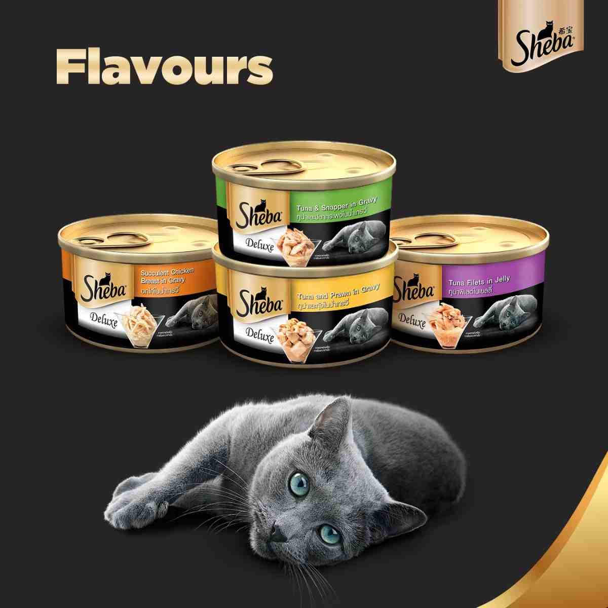 Sheba Deluxe Tuna White Meat & Snapper In Gravy Premium Canned Wet Cat Food - 85 gm