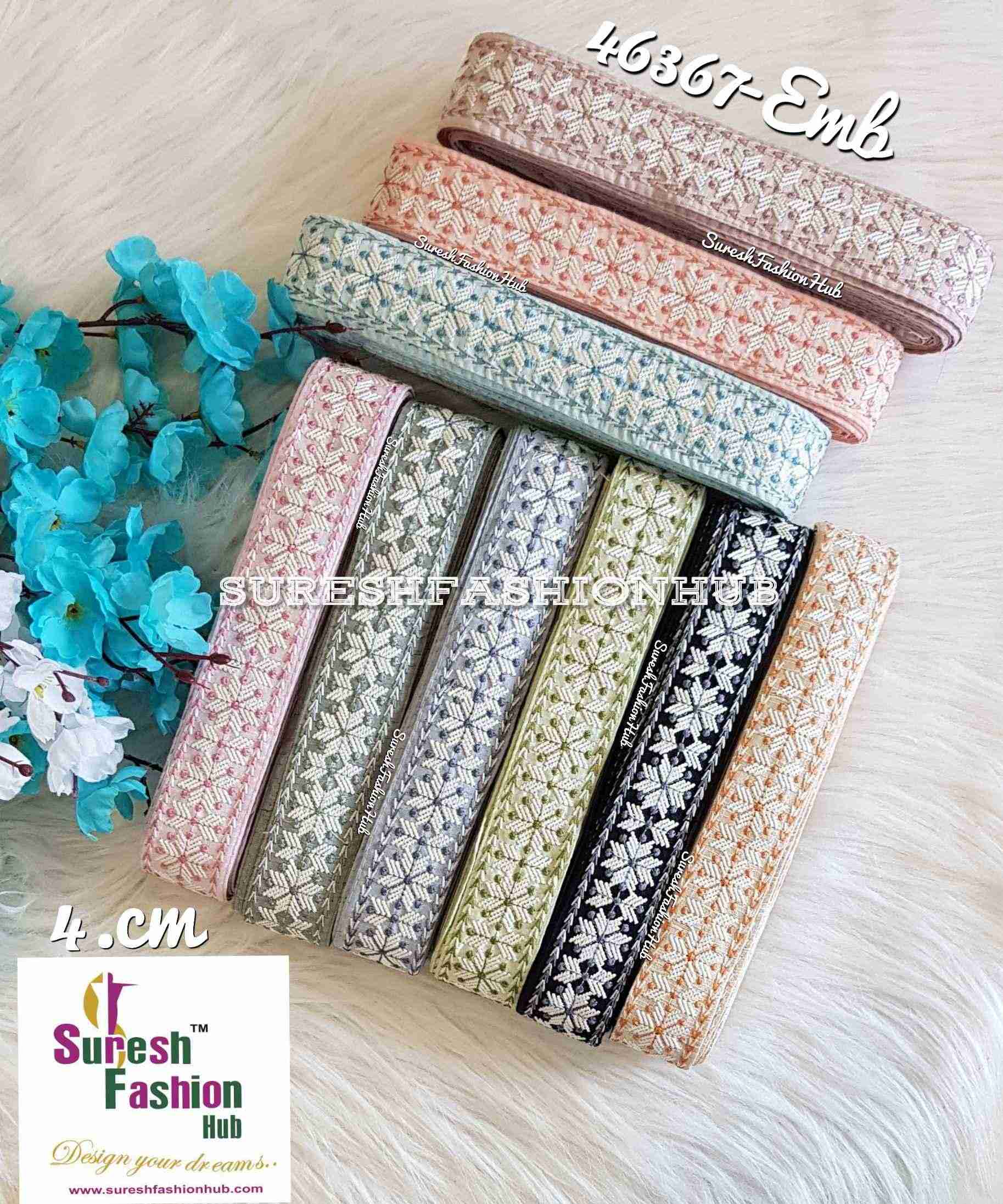 Large Floral Peach Trim