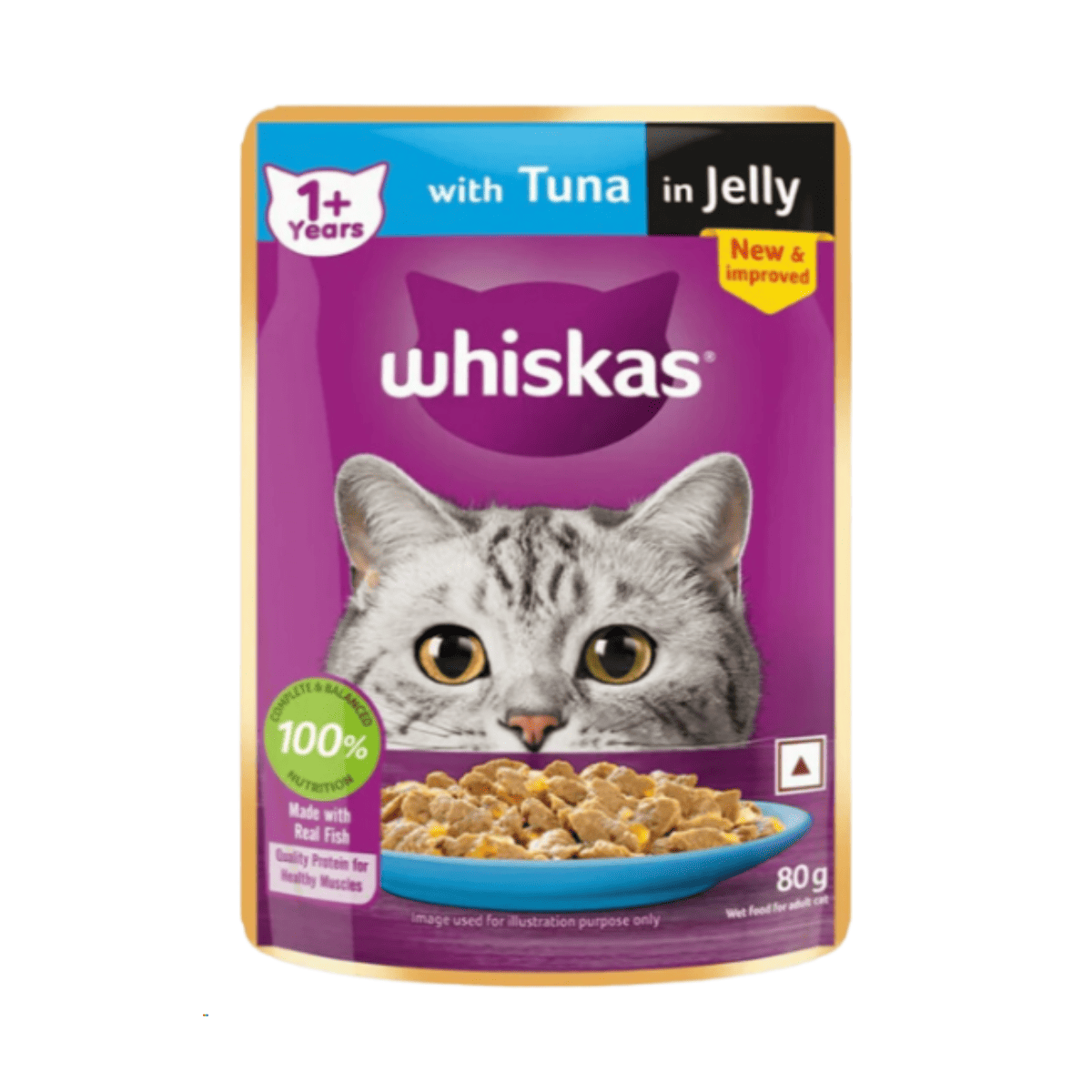 Whiskas Chicken Tuna Carrot - 70g (Pack of 12) & Whiskas Salmon wakame Chicken Seaweed - 70g (Pack of 12) & Whiskas Tuna Adult Wet Cat (1+ year) Food - 80g (Pack of 14) & Me-O Pouch Delight Tuna in Jelly- 70g (Pack of 48)