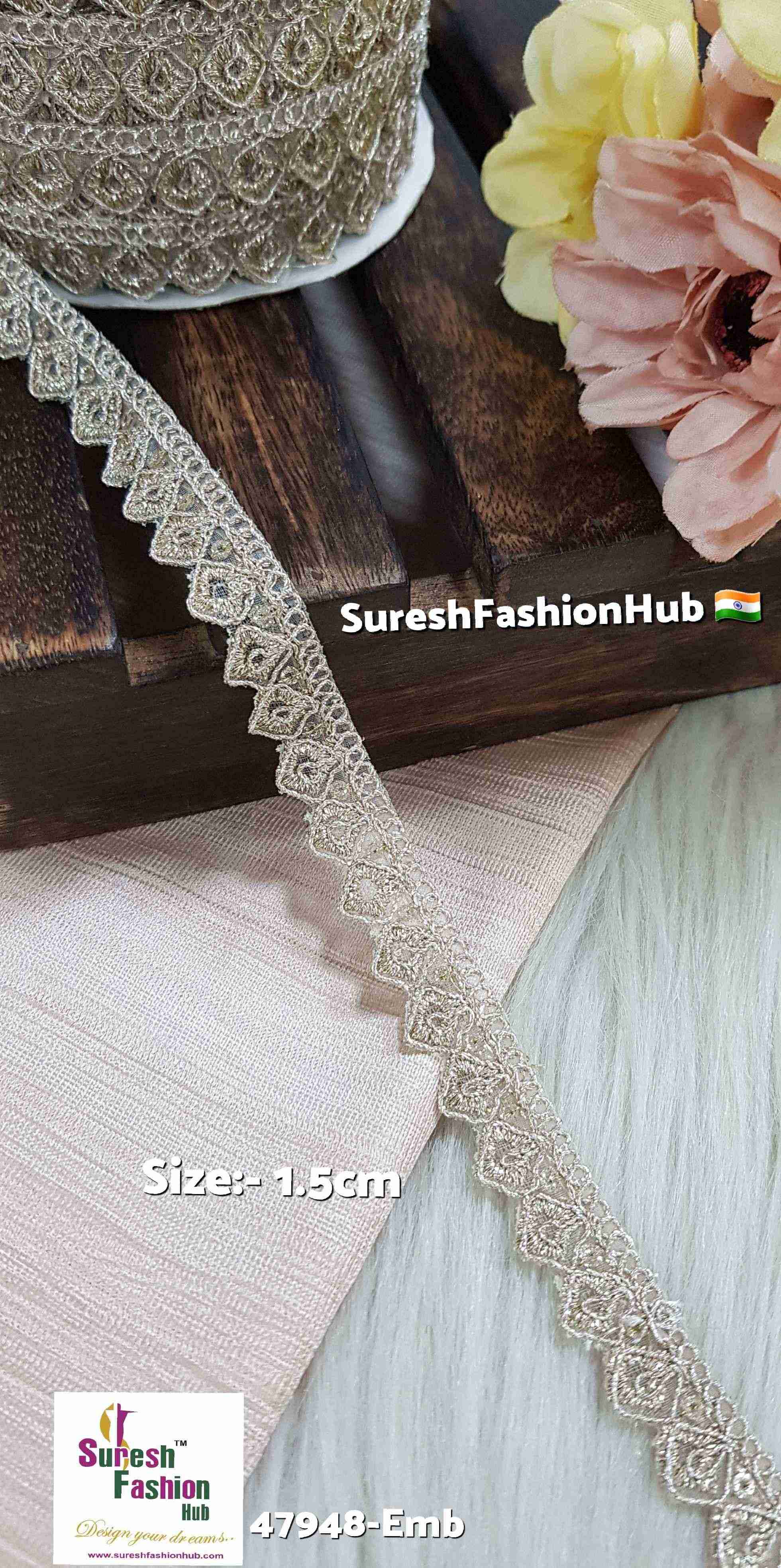  Pearl Cutwork Zari Lace