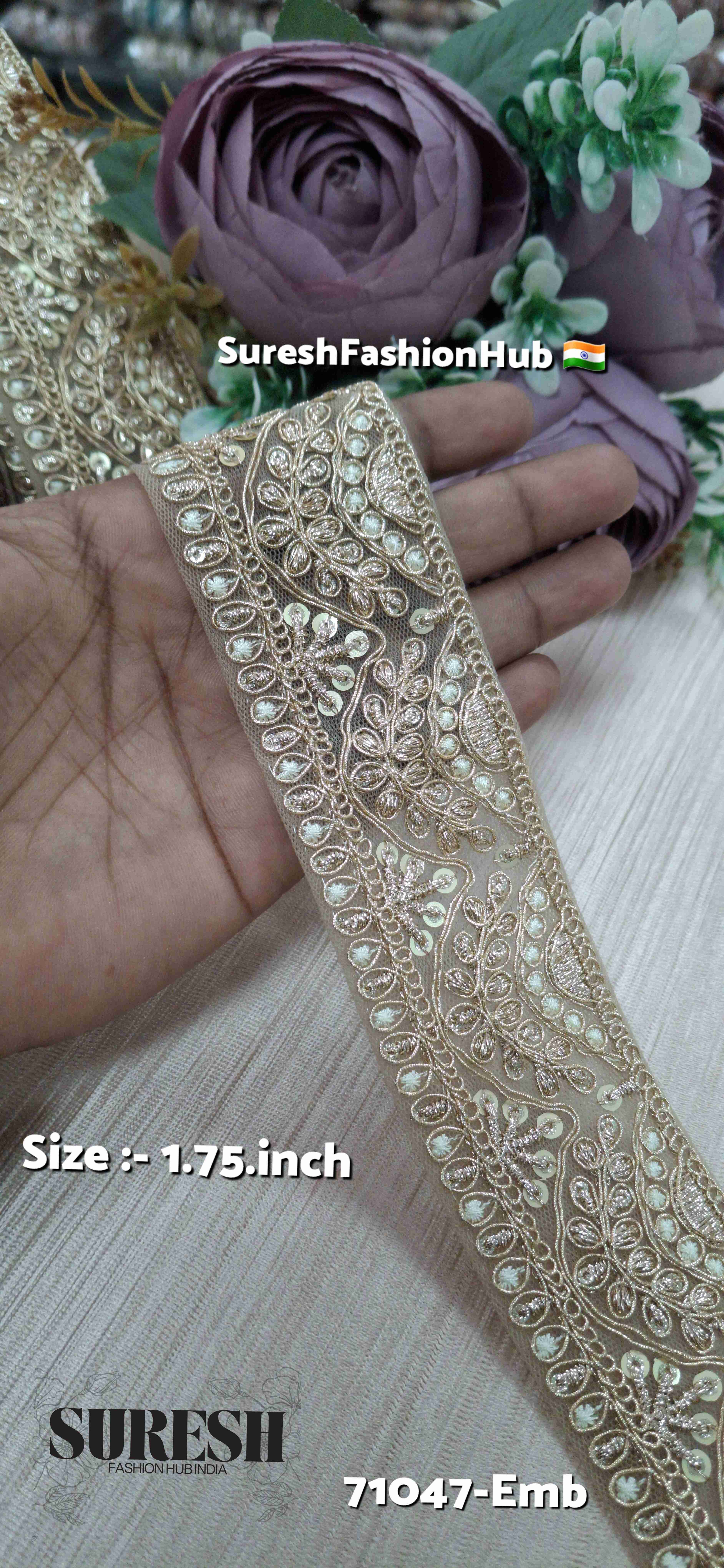 Pearl Glow Embroidery Lace