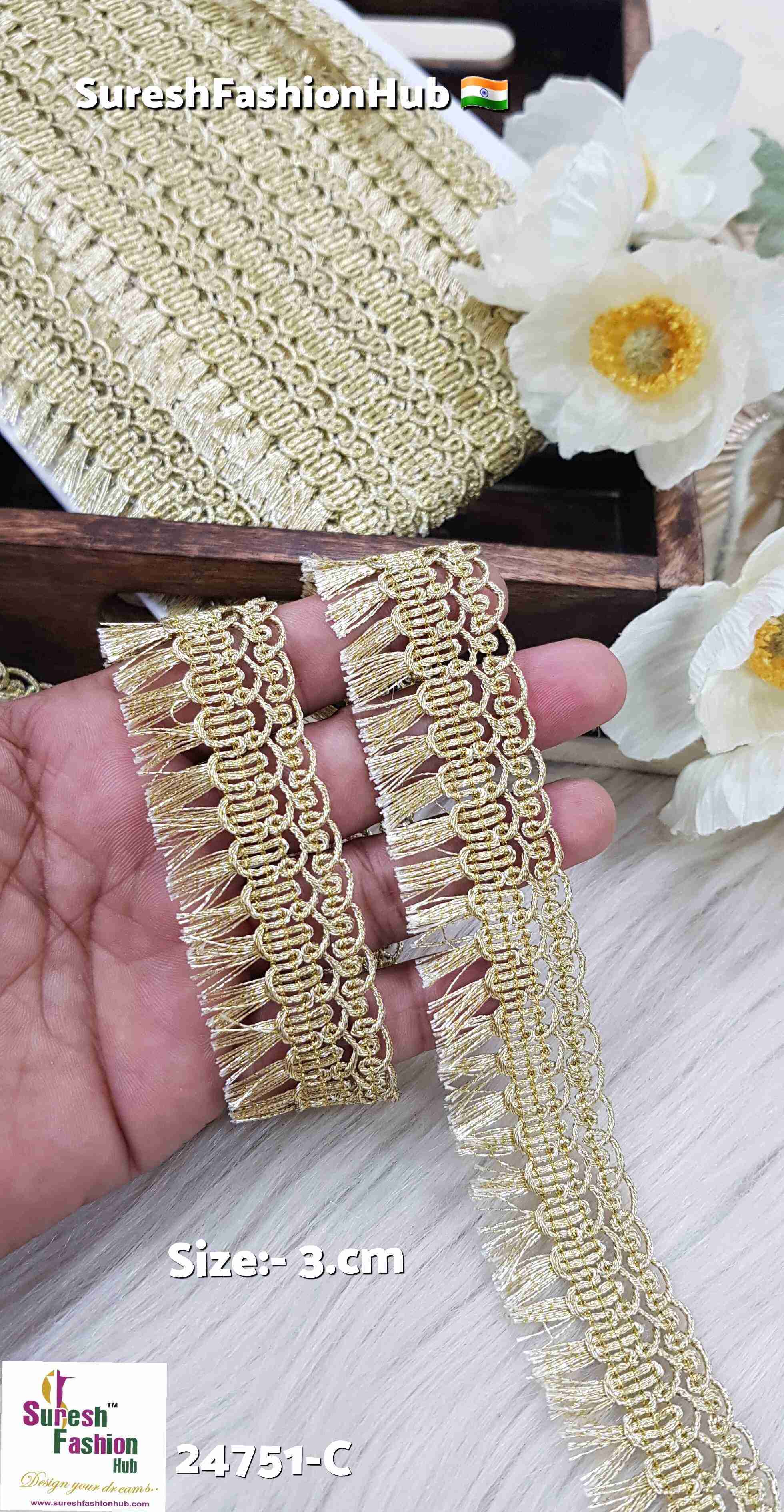 Golden Tassel Jhalar Lace