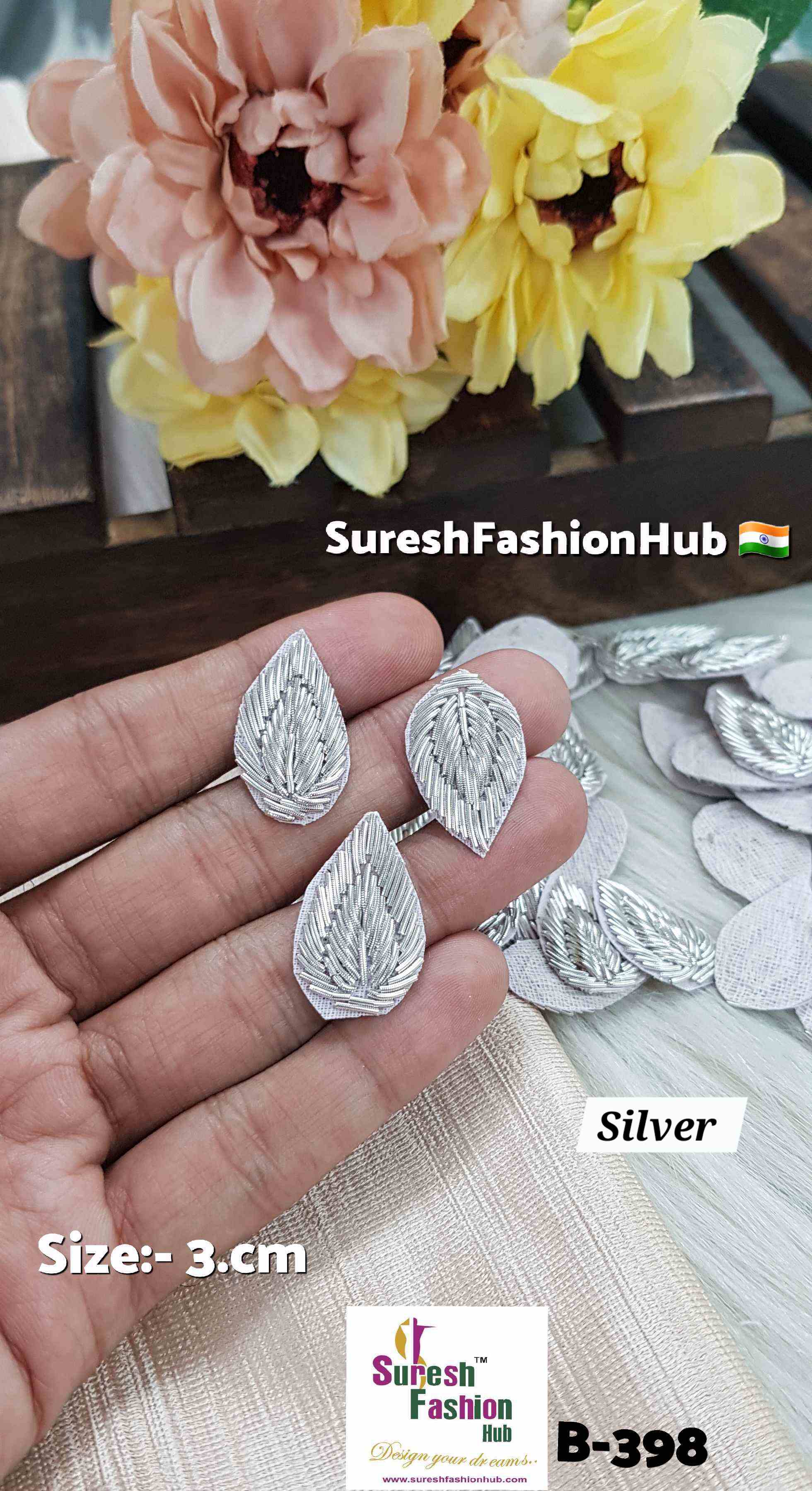 Silver Diya Zardosi Saadi Buttie