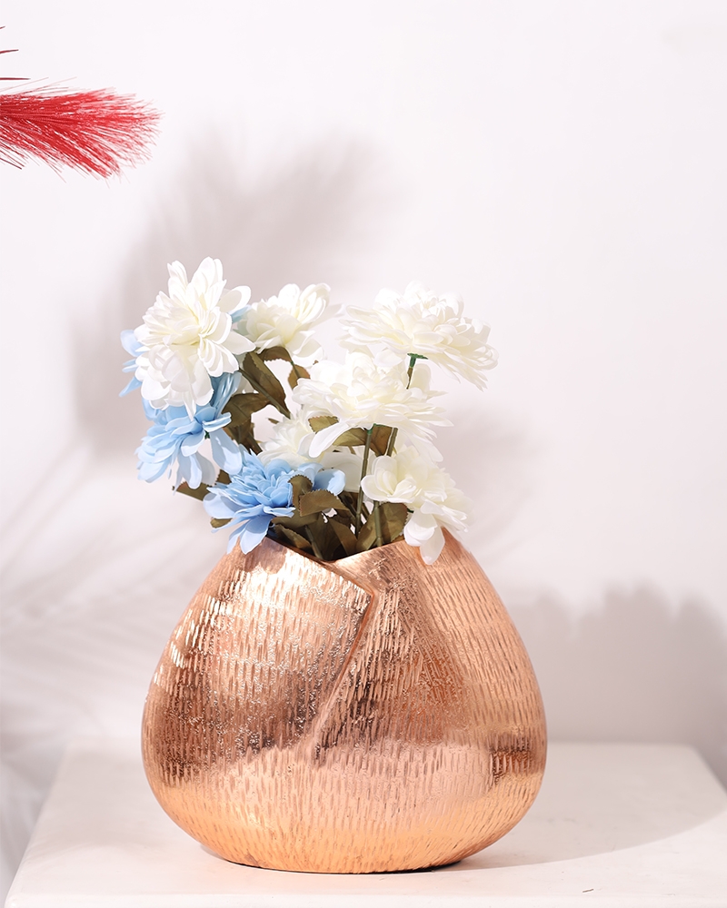 Order Happiness | Order Happiness Decorative Copper Colour Flower vase For Living Room, Bedroom & Office 3