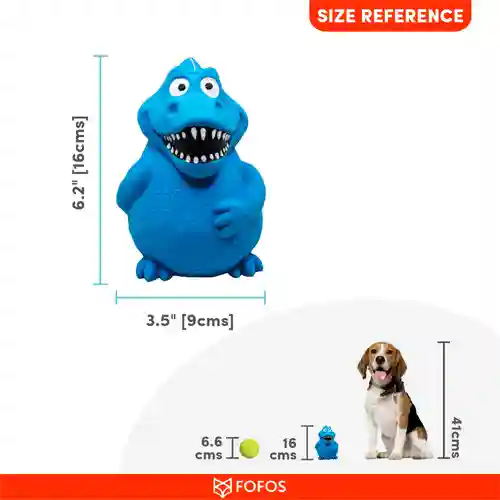 Barkbutler Fofos Latex Bi Dinosaur Squeaky Toy for Dogs