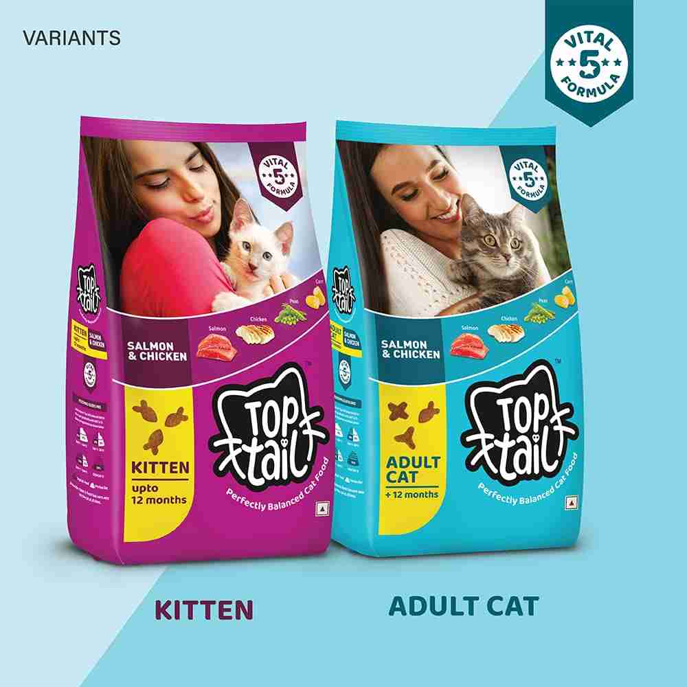 Top tail Adult Aalmon & Chicken Dry Food for Cats 3kg