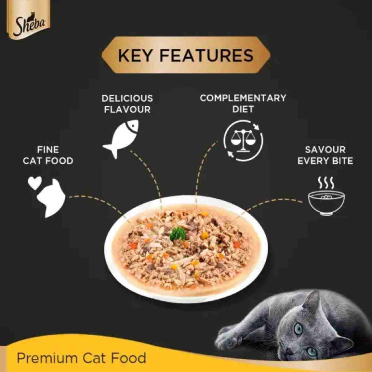 Sheba Rich Premium Tuna Pumpkin & Carrot In Gravy Wet Cat Food - 70 gm