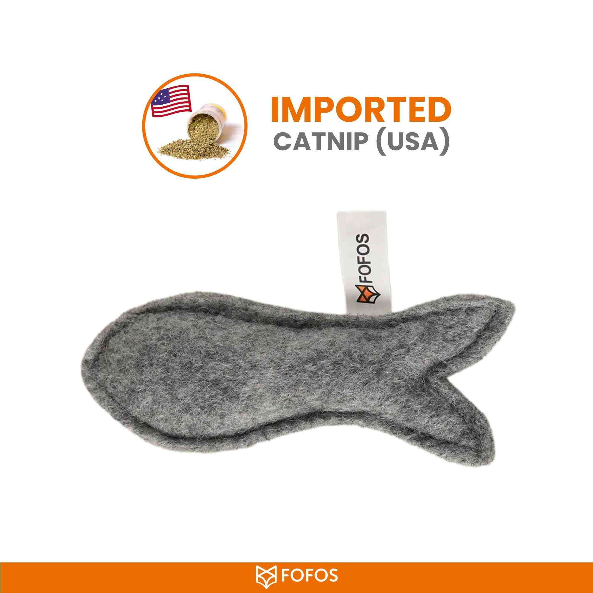 Barkbutler Fofos Felt Fish Cat Toy Box, 1 Pcs
