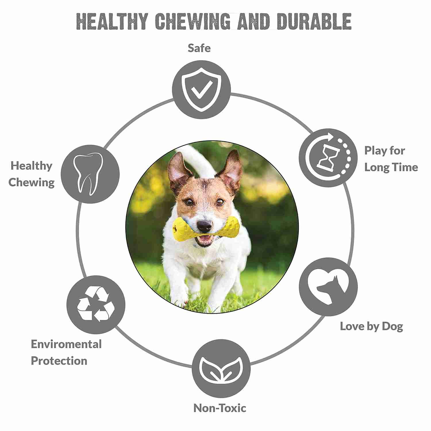 Goofy Tails Dumbbell Natural Rubber Treat Dispensing Interactive Dog Toy