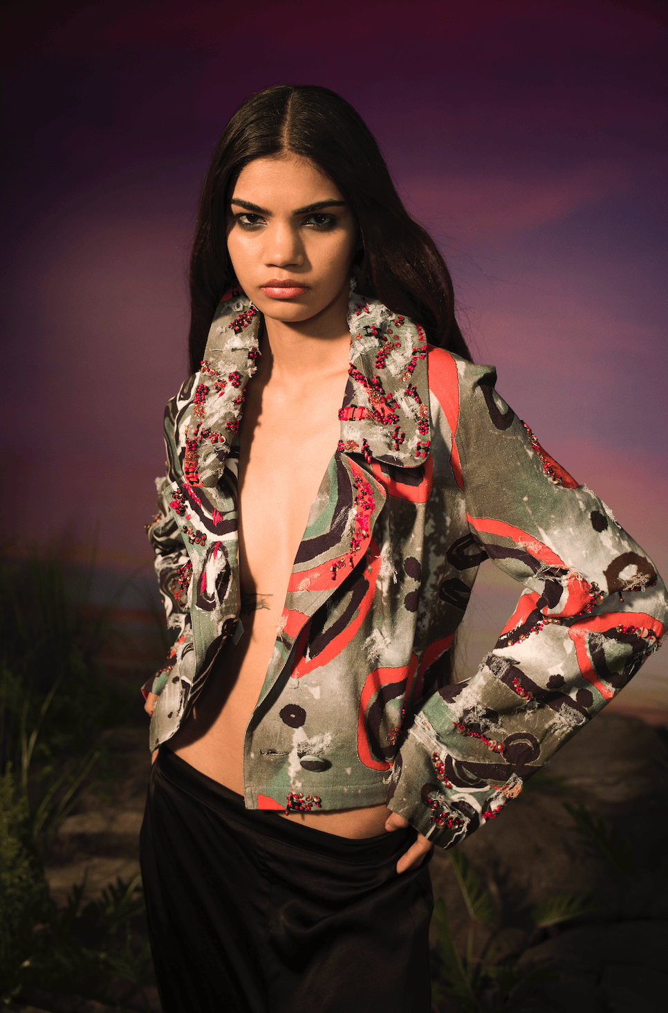 COTTON OVERSIZED CROP JACKET