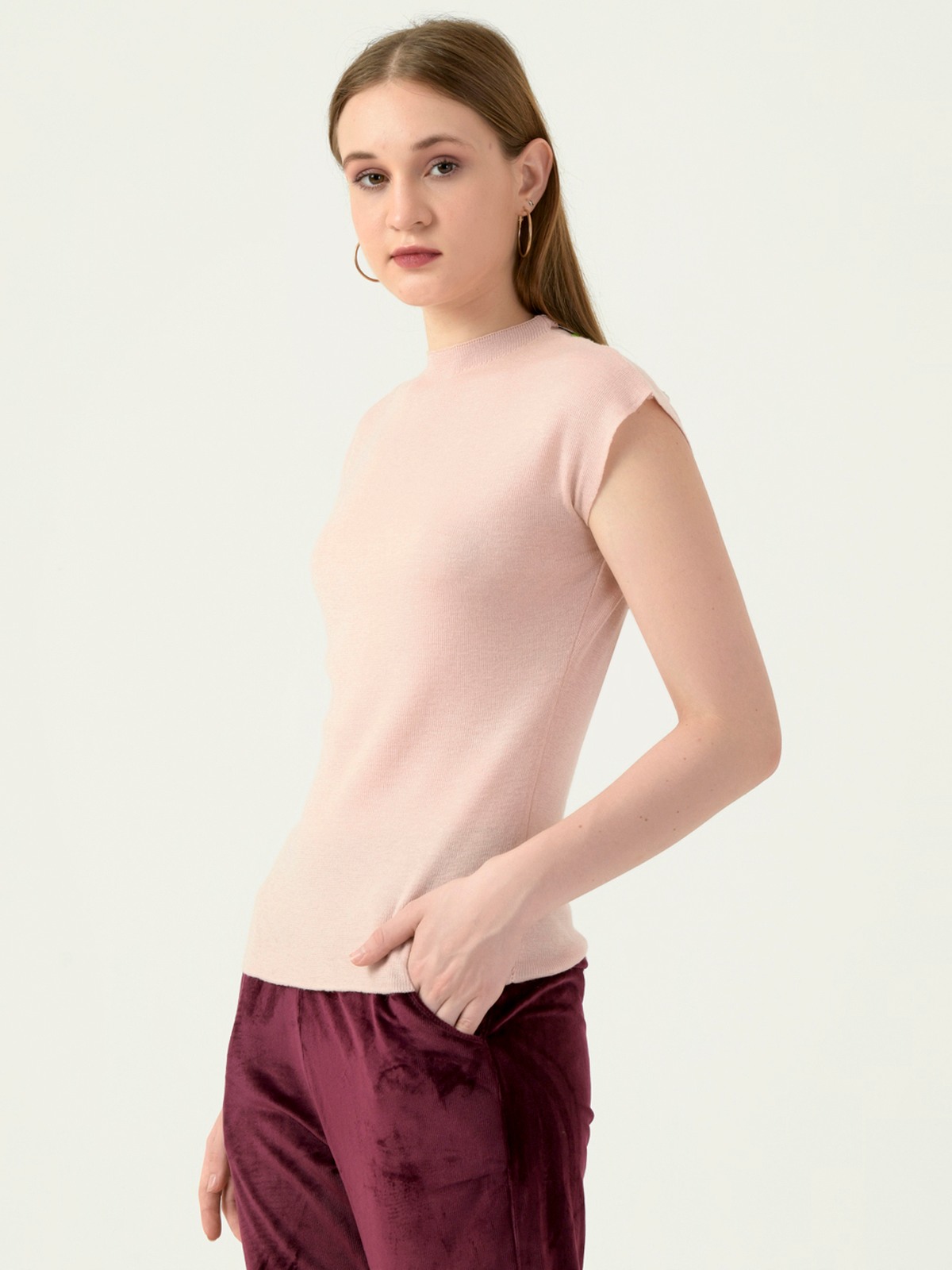 Albion Women Smart Premium Peach T-Shirt