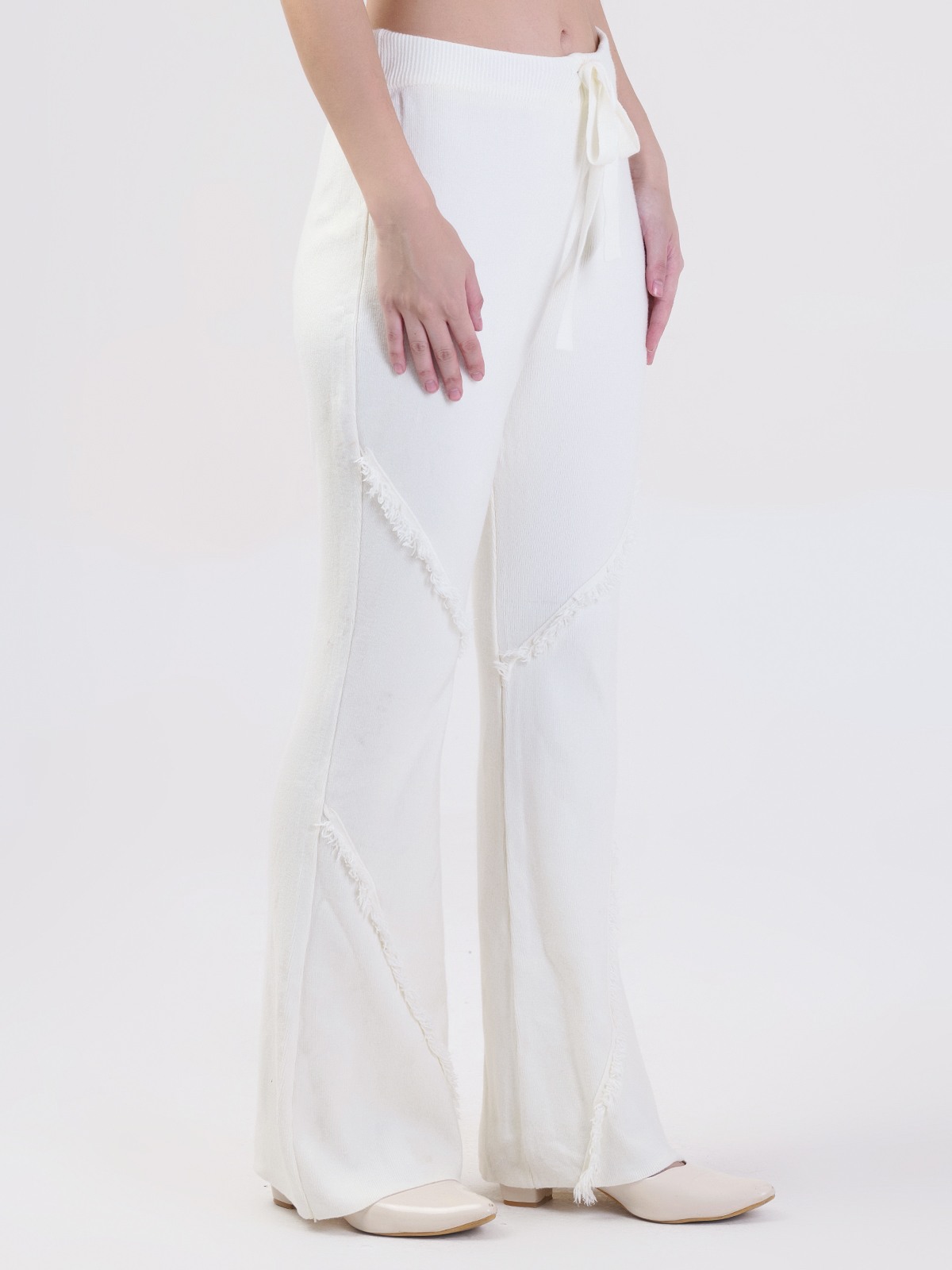 ALBION SMART LADIES CREAM WOOLEN PALAZZO