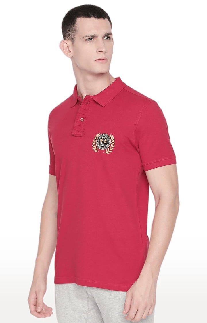 FITZ | Men's Red Cotton Solid Polo 2