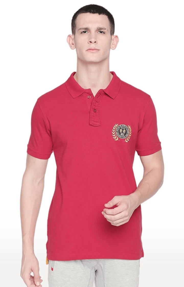 FITZ | Men's Red Cotton Solid Polo 0