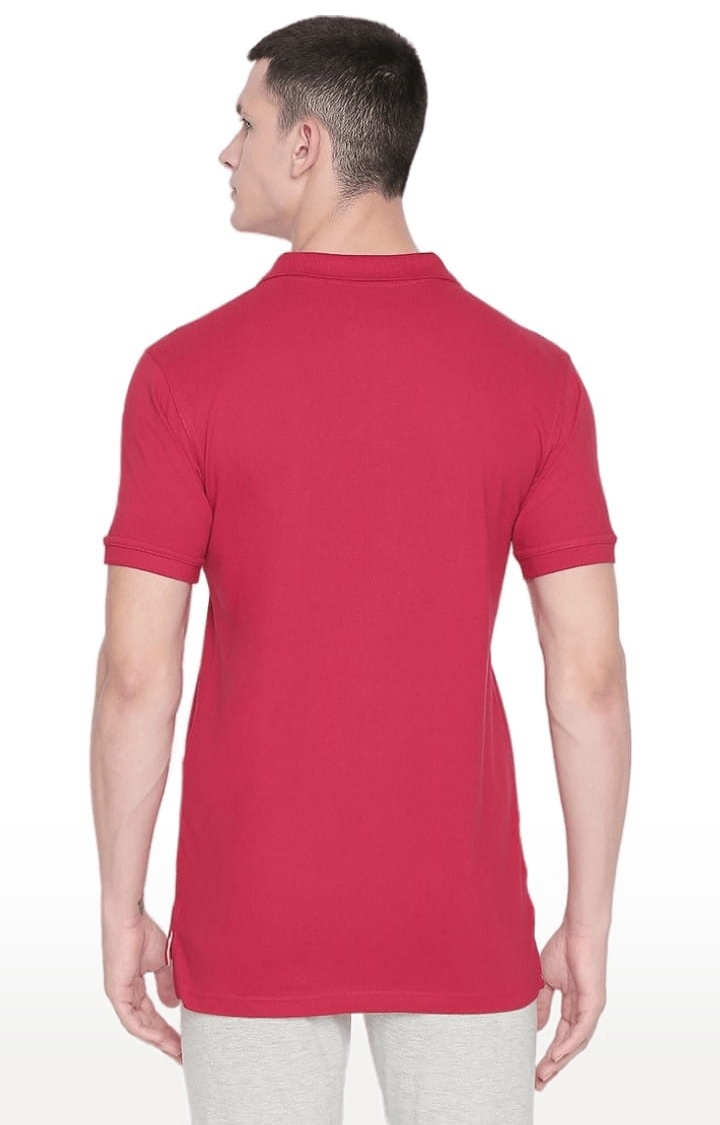 FITZ | Men's Red Cotton Solid Polo 3