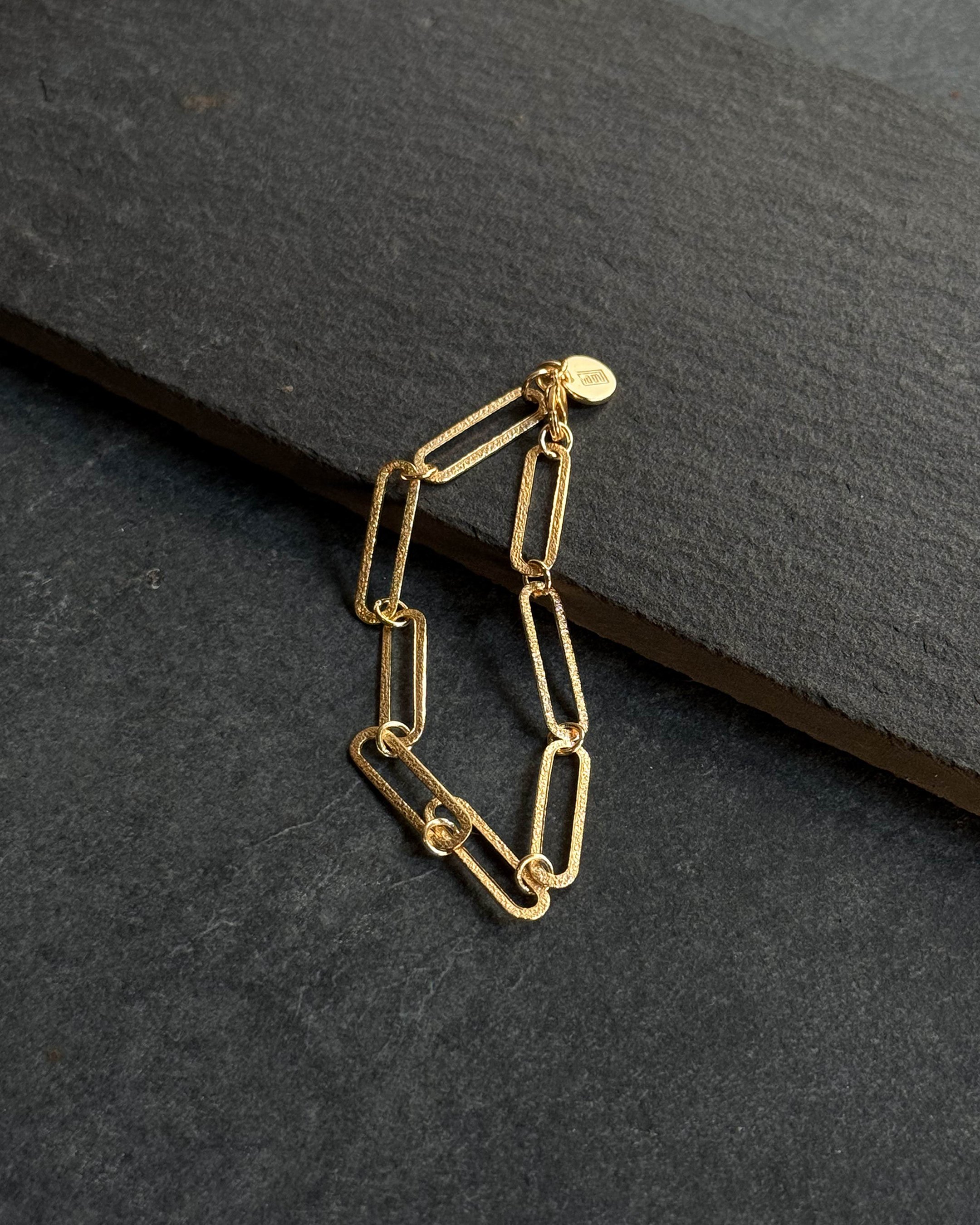 Link Chain Bracelet With Gold Coin