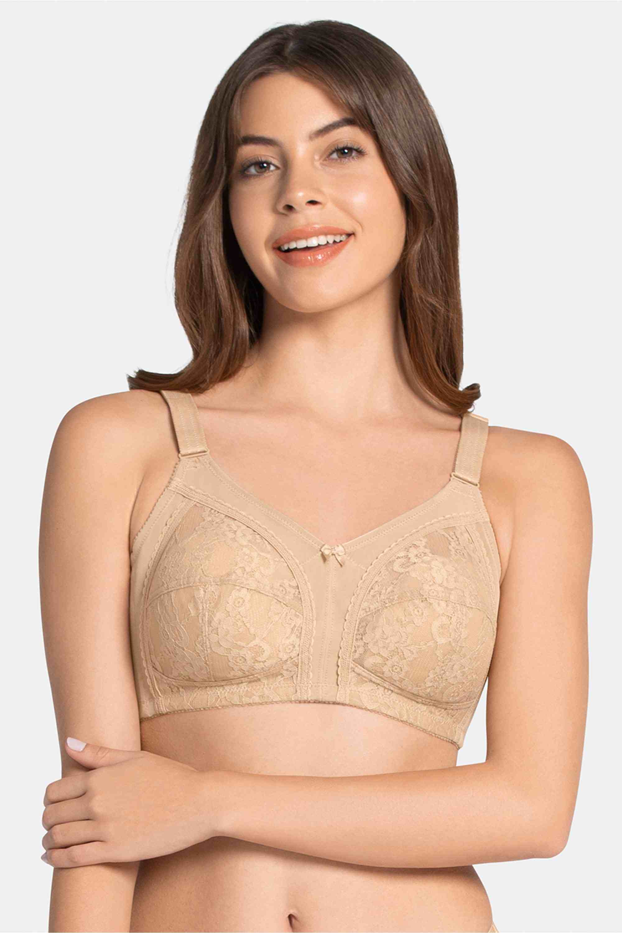 Non-Wired Regular Straps Non-Padded Nylon Women's Everyday Bra