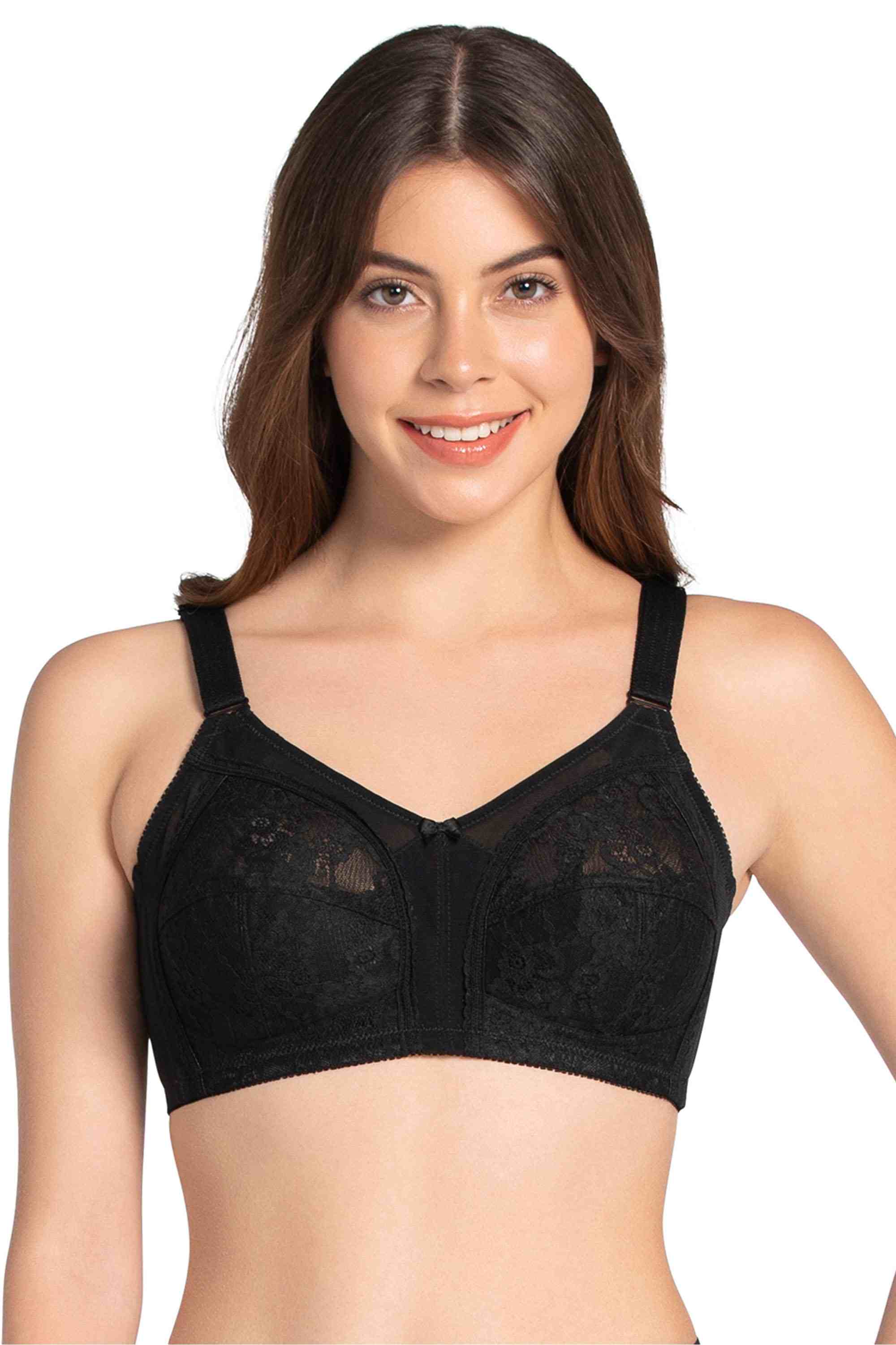 Non-Wired Regular Straps Non-Padded Nylon Women's Everyday Bra