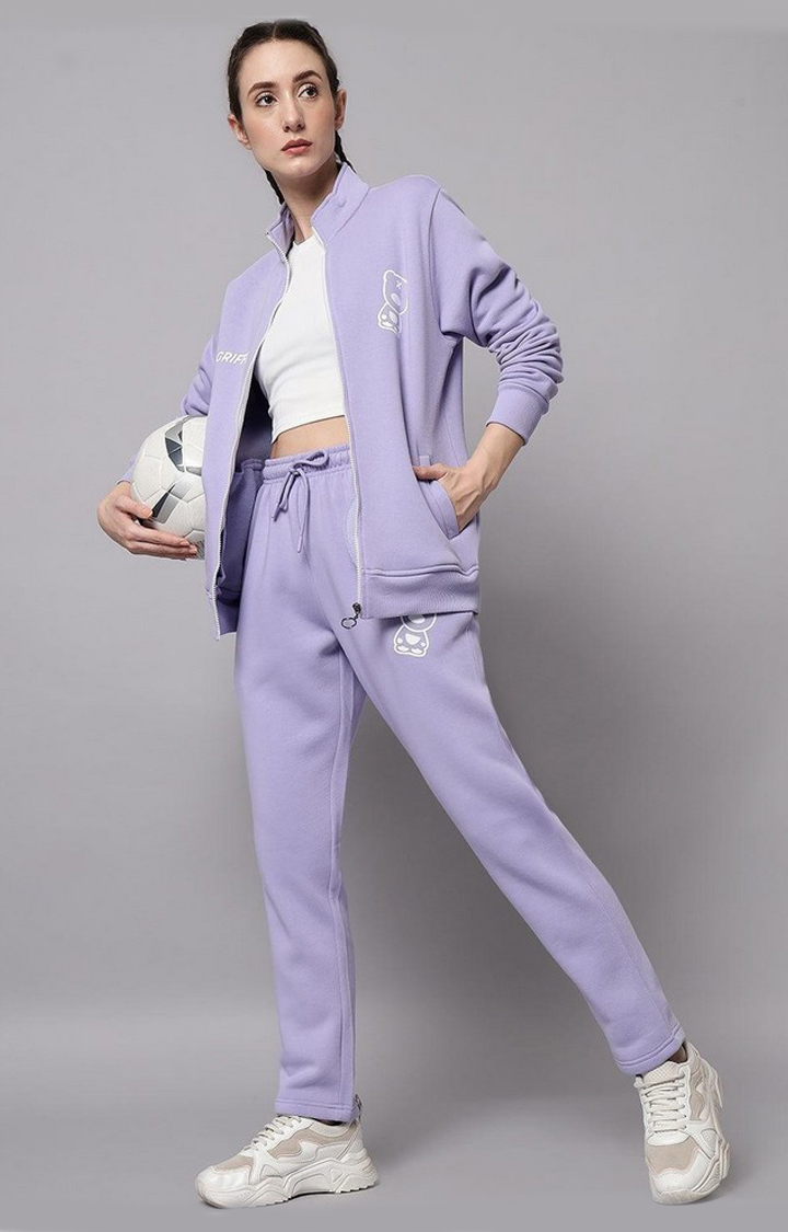 Women's Mauve Solid Trackpants