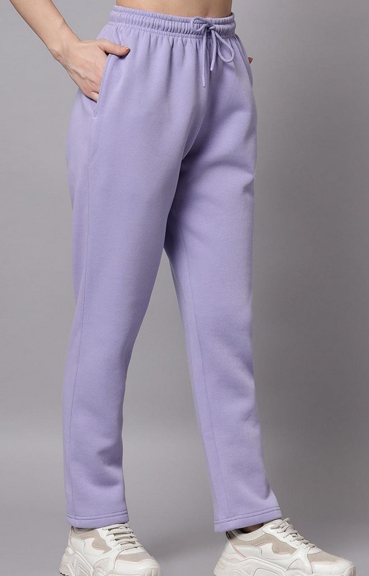 Women's Mauve Solid Trackpants