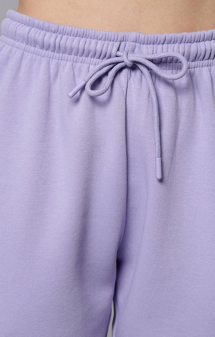 Women's Mauve Solid Trackpants