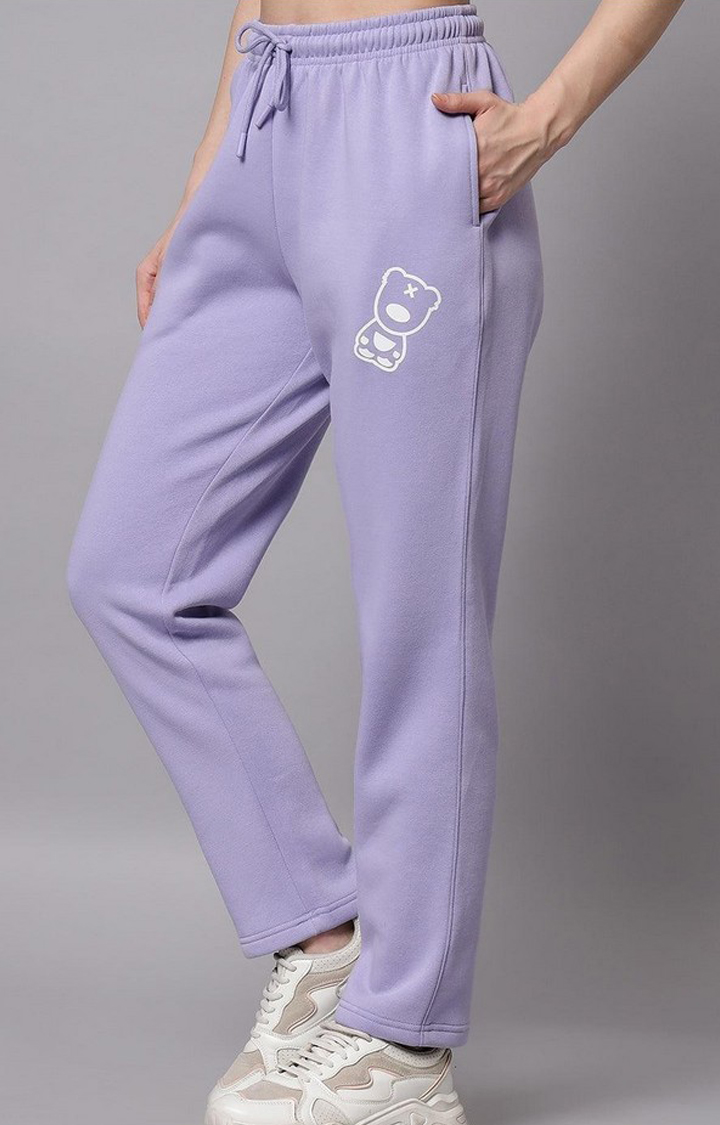 Women's Mauve Solid Trackpants