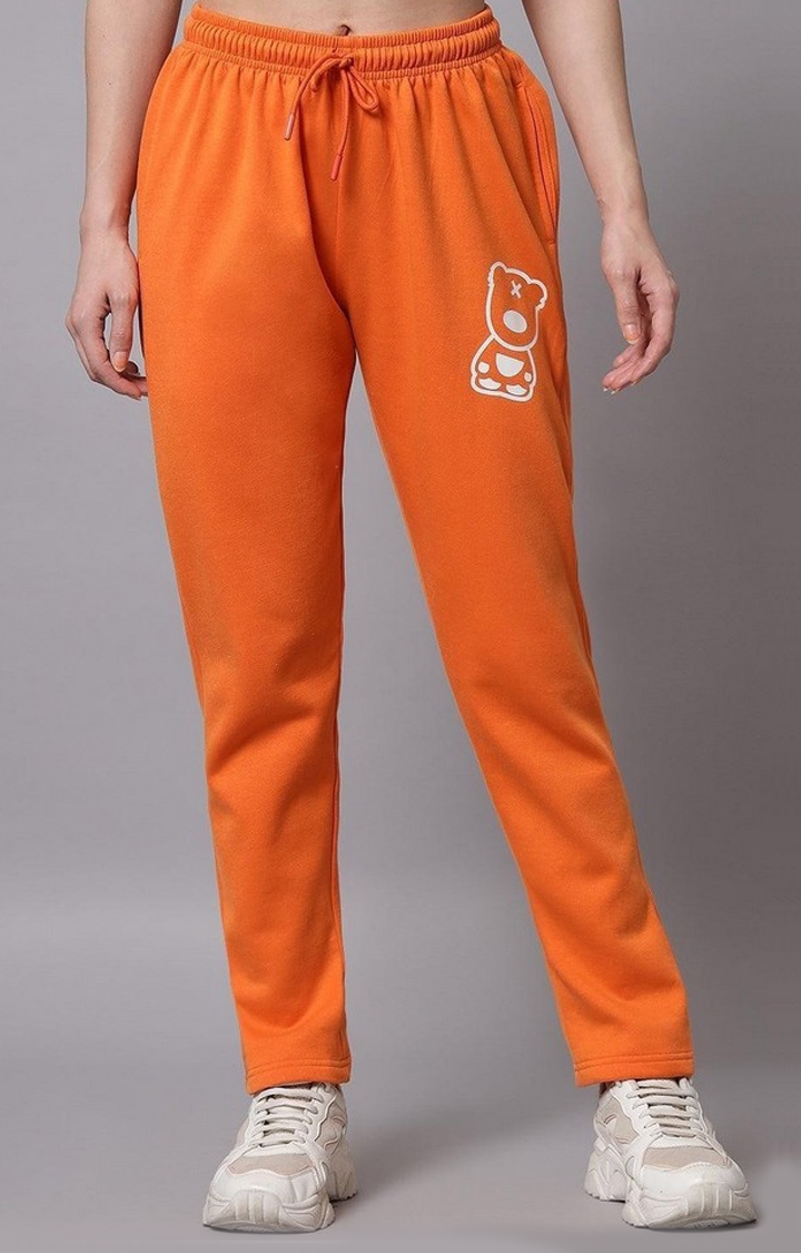 GRIFFEL | Women's Orange Solid Trackpants