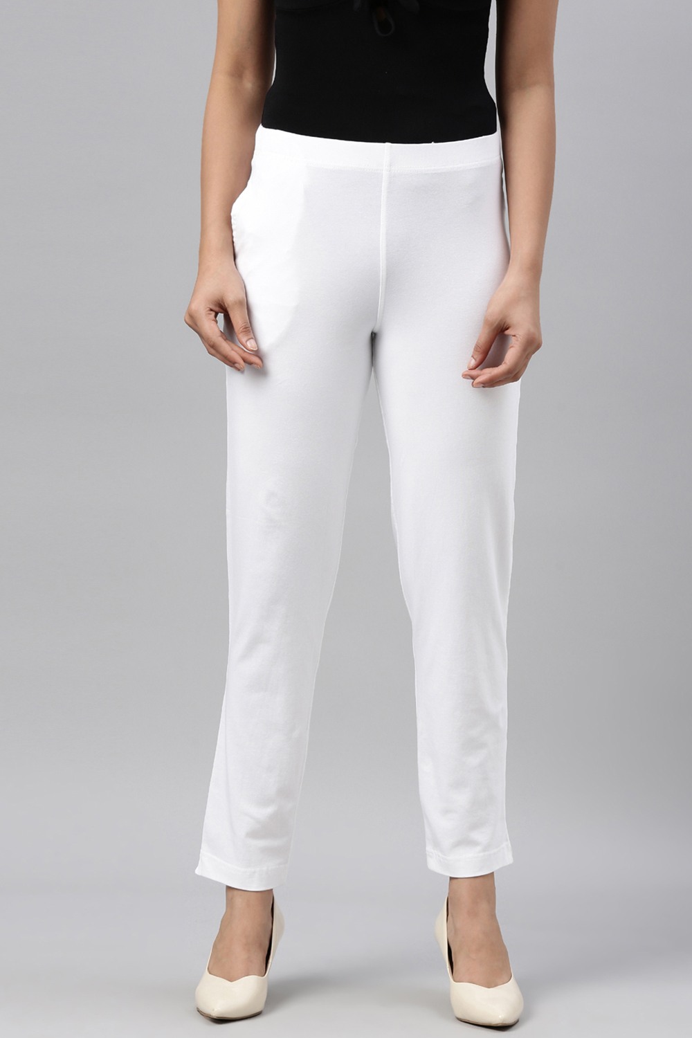 Solid Regular Fit Cotton Women's Casual Wear Pants