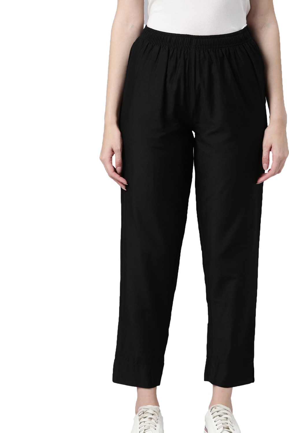 Solid Tapered Fit Modal Women's Casual Wear Pants