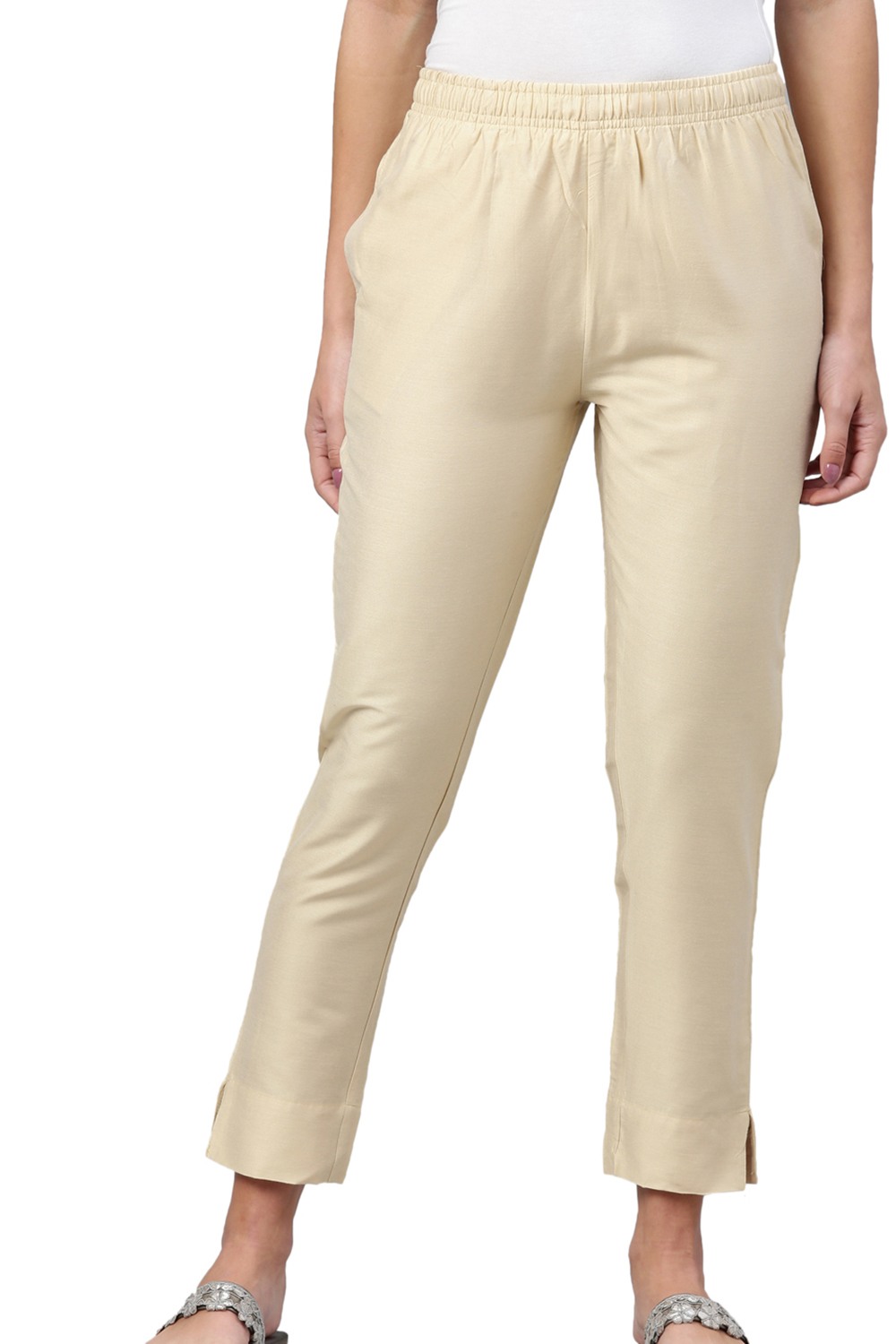 Solid Tapered Fit Modal Women's Casual Wear Pants