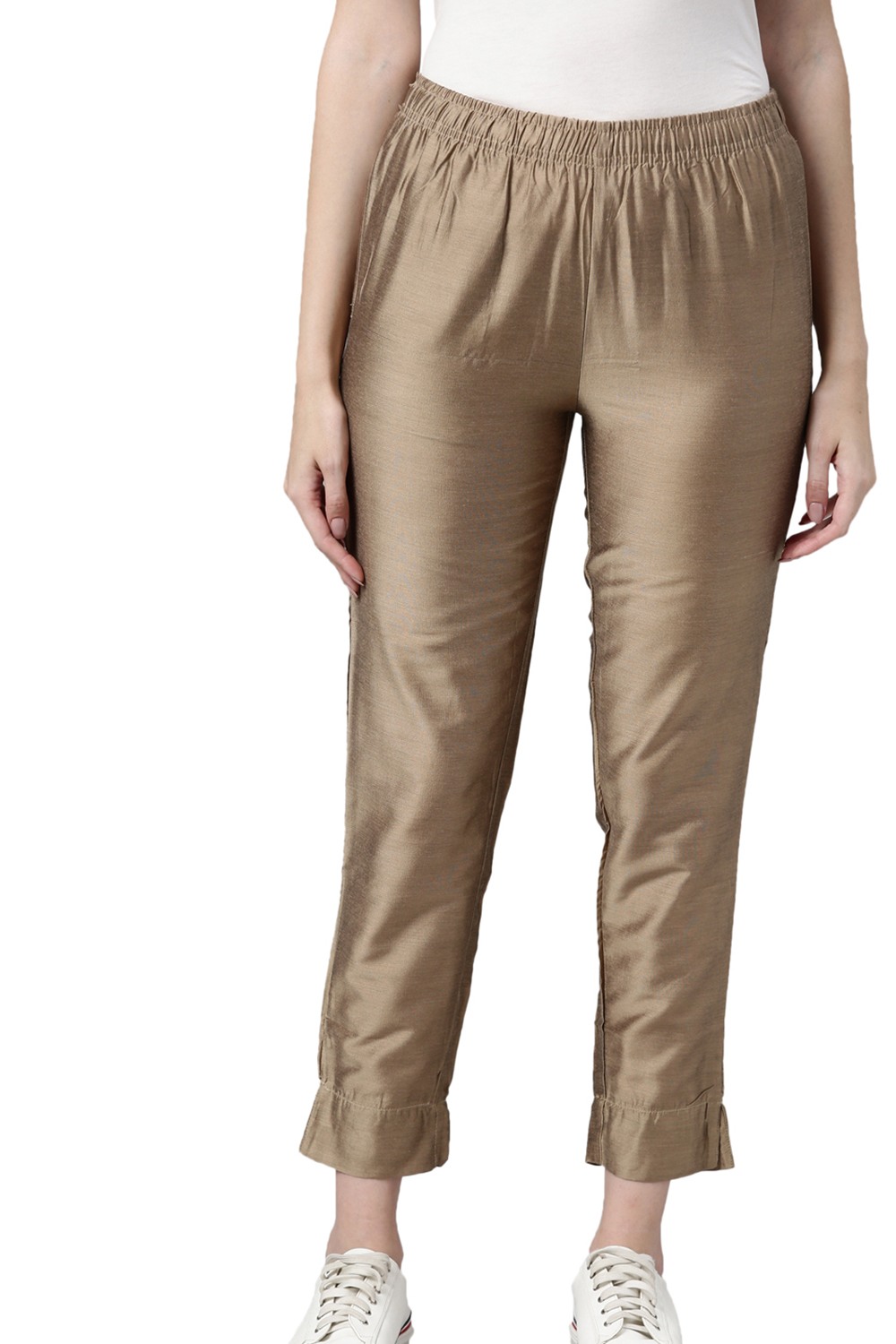 Solid Tapered Fit Modal Women's Casual Wear Pants