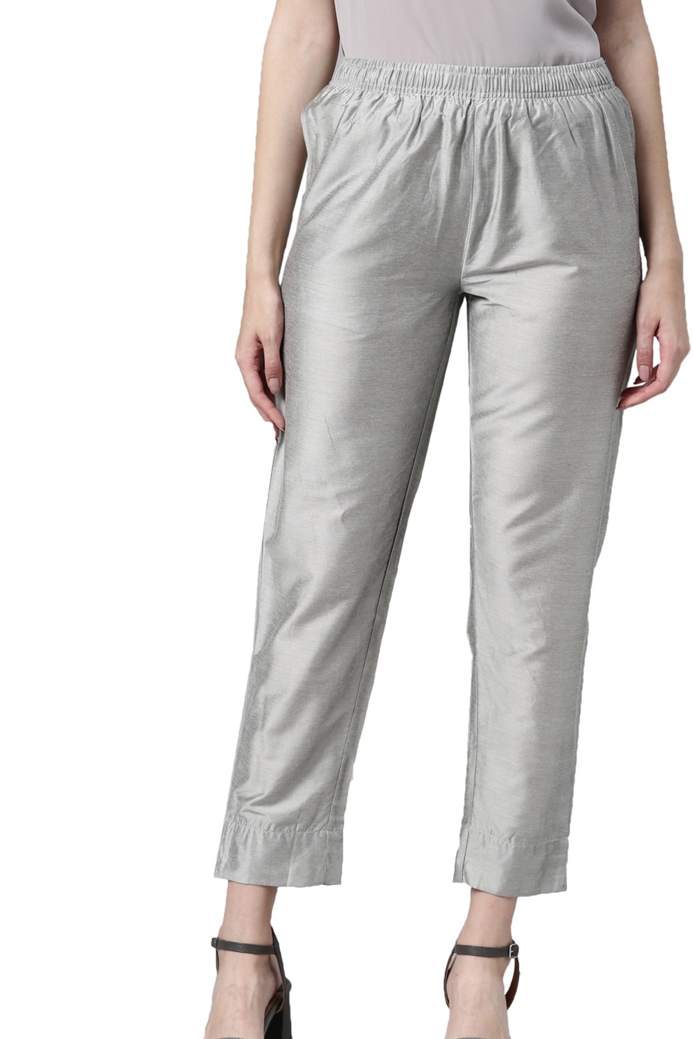 Solid Tapered Fit Modal Women's Casual Wear Pants