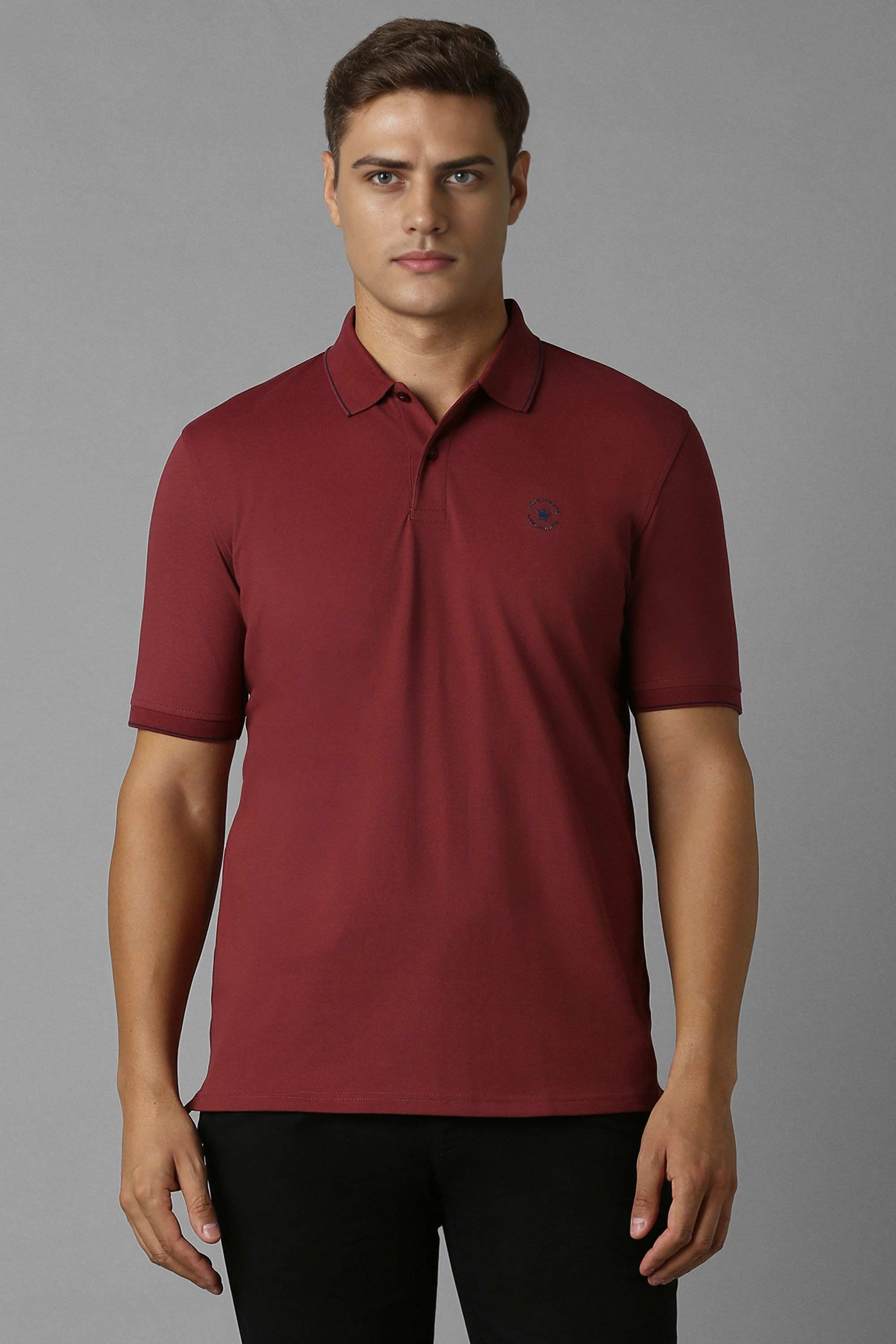 LOUIS PHILIPPE Solid Cotton Polo Men's T-Shirt