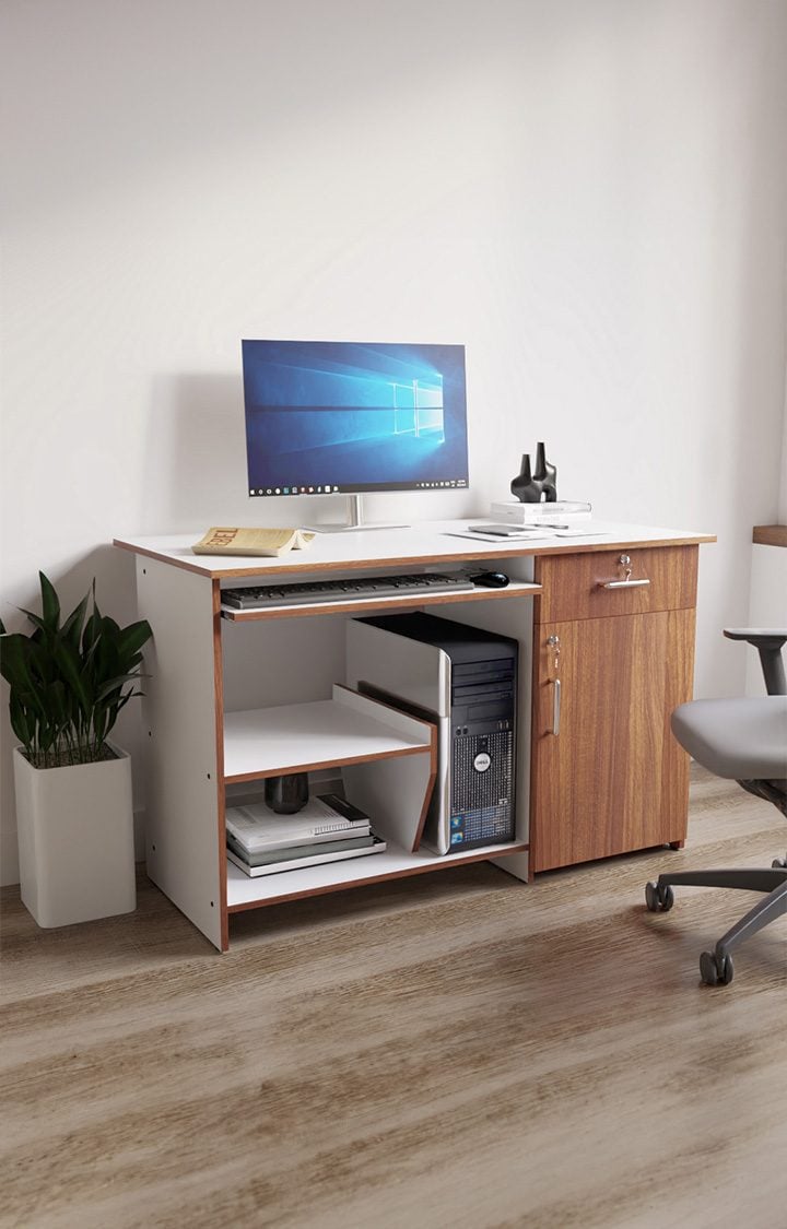 neudot Zanko Engineered Wood Study & Computer Table and Office Desk - Dual Tone | Multi-Purpose Study Table | Computer Table for Students | Office Table | 1 Year Warranty (Zanko - Dual Tone)