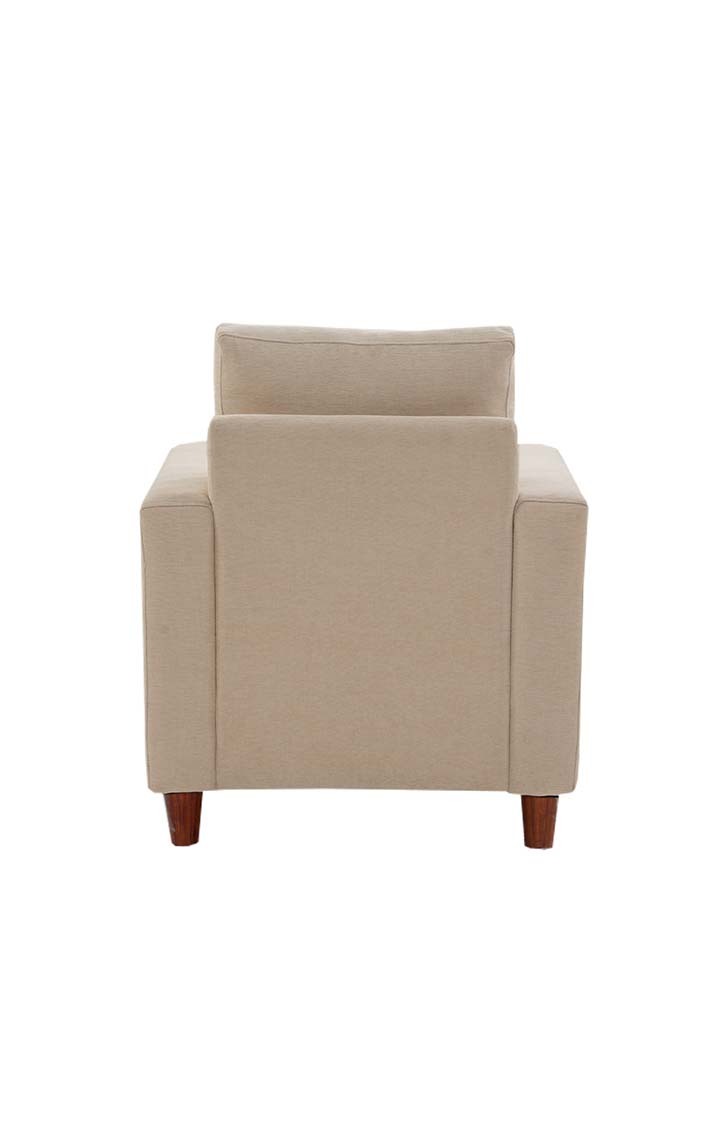 neudot Roman Sofa for Living Room |1 Person Sofa|Premium Fabric with Cushioned Armrest | Solid Wood Frame|1 Seater in Neo Beige Color