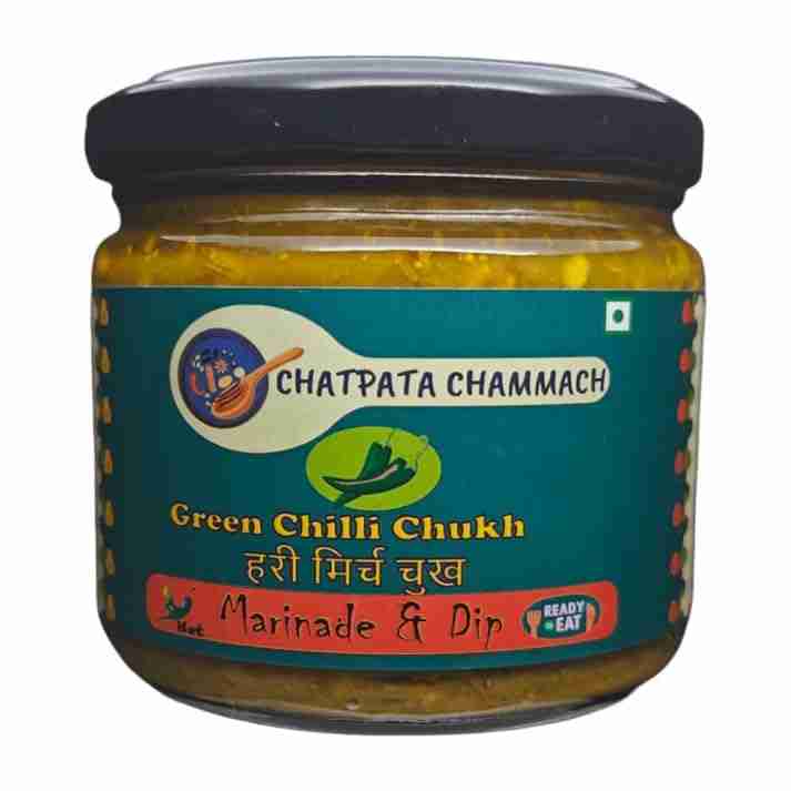 Chatpata Chammach Green Chilli Chukh – Hari Mirch ki Chukh | Thick Chilli Paste | Sour & Spicy | Khatta Teekha | Traditional Chamba Specialty | 220g
