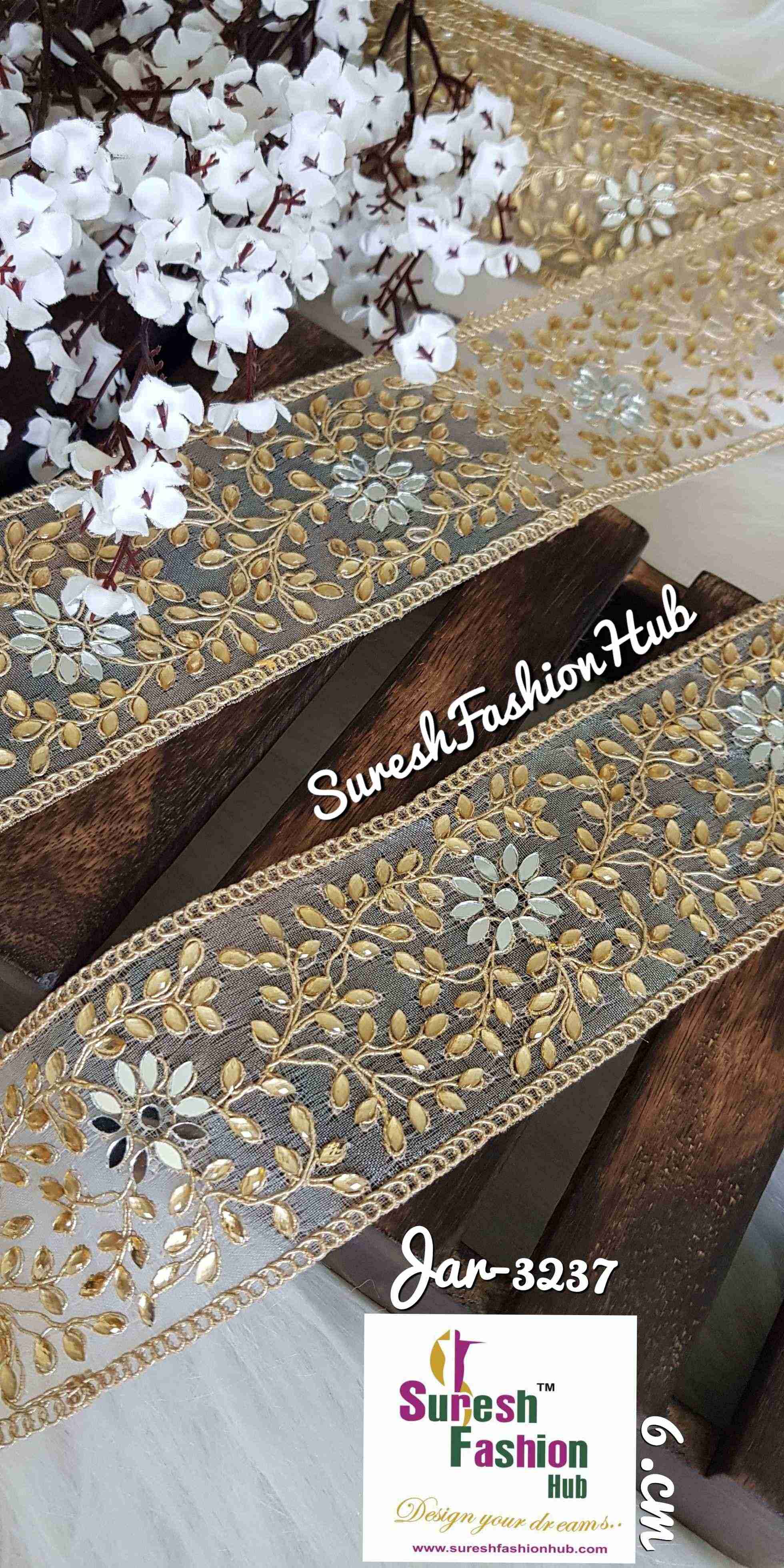 Shimmering Petals Embellished Trim