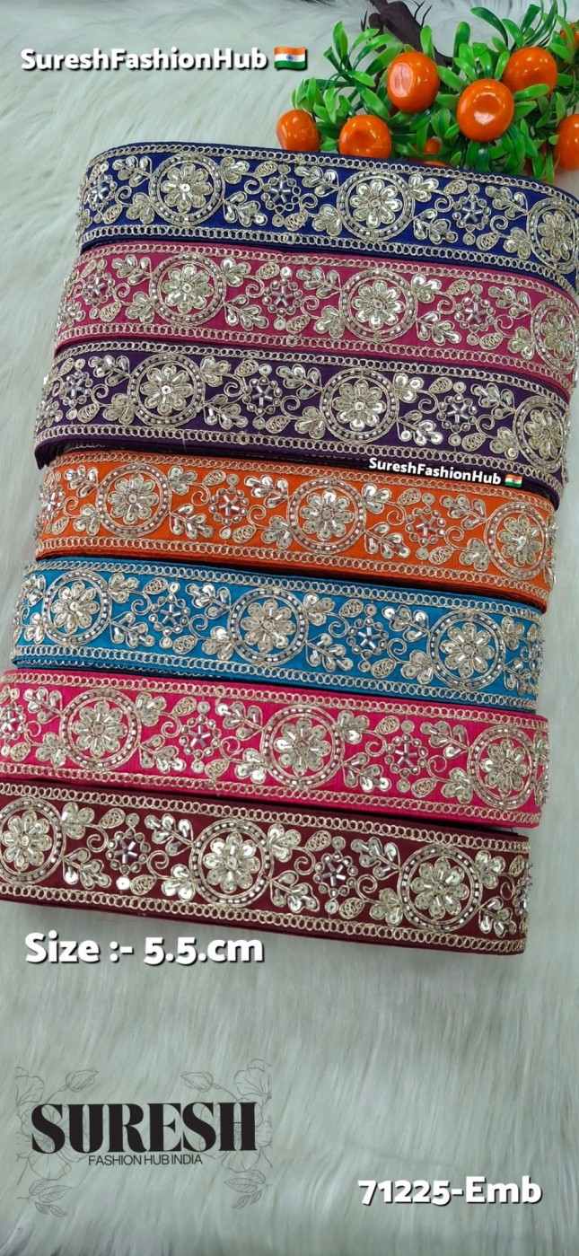 Offwhite Floral Cutdana Bead Embroidery Lace – Design No. 71225-Emb