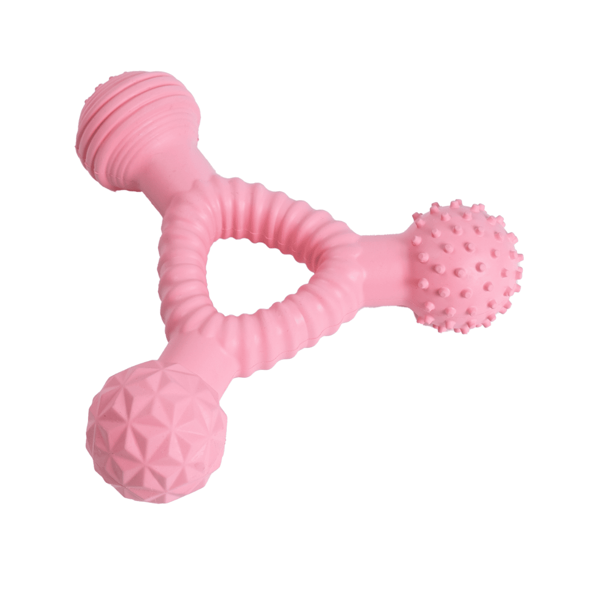 Ezra Play Dumbell- Pink Rubber Toy