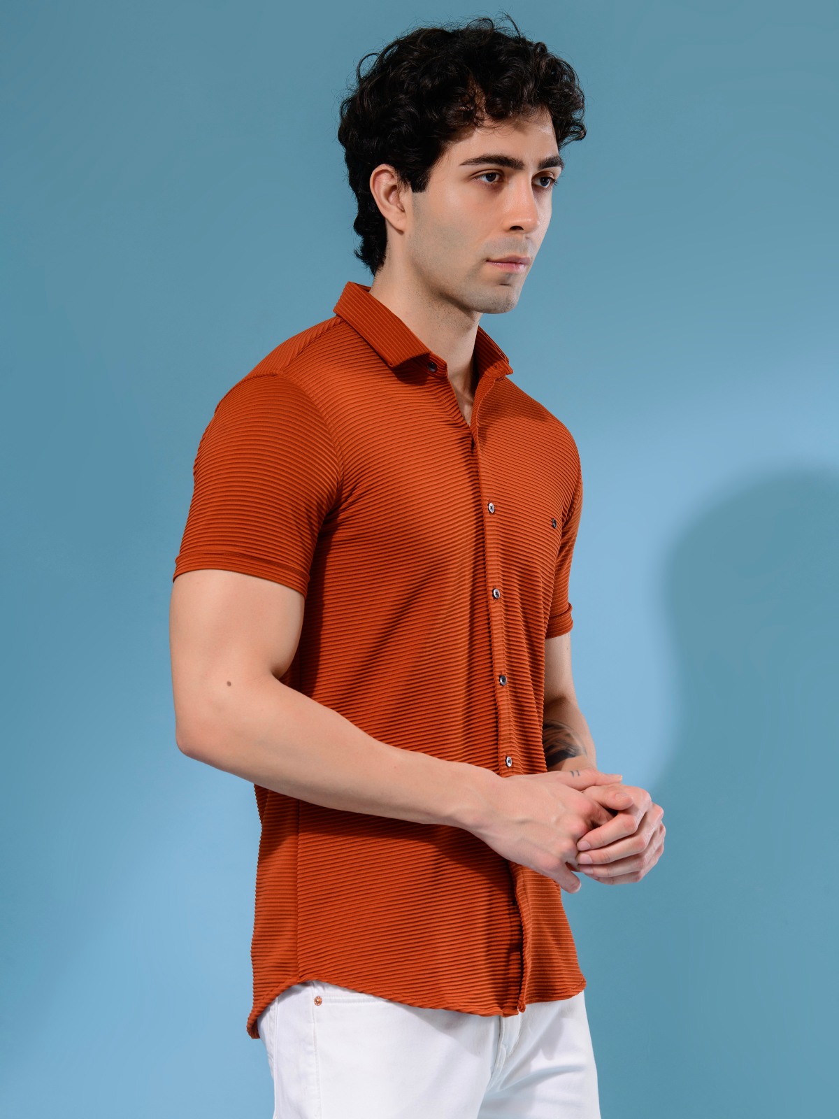 ALBION MENS NEW GARAGE 3 (RUST) SHIRT